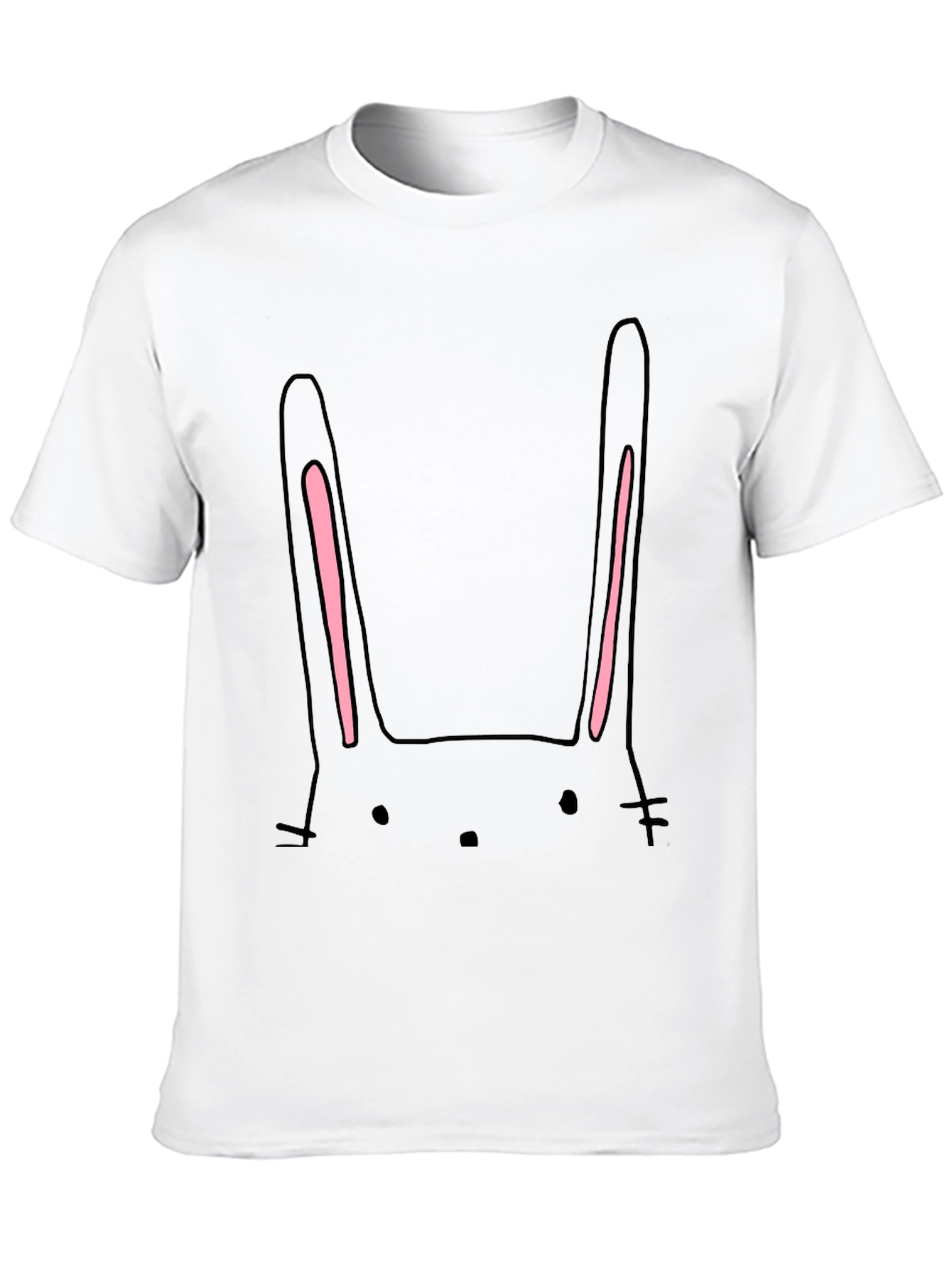 Cute Bunny Face Black T-Shirt