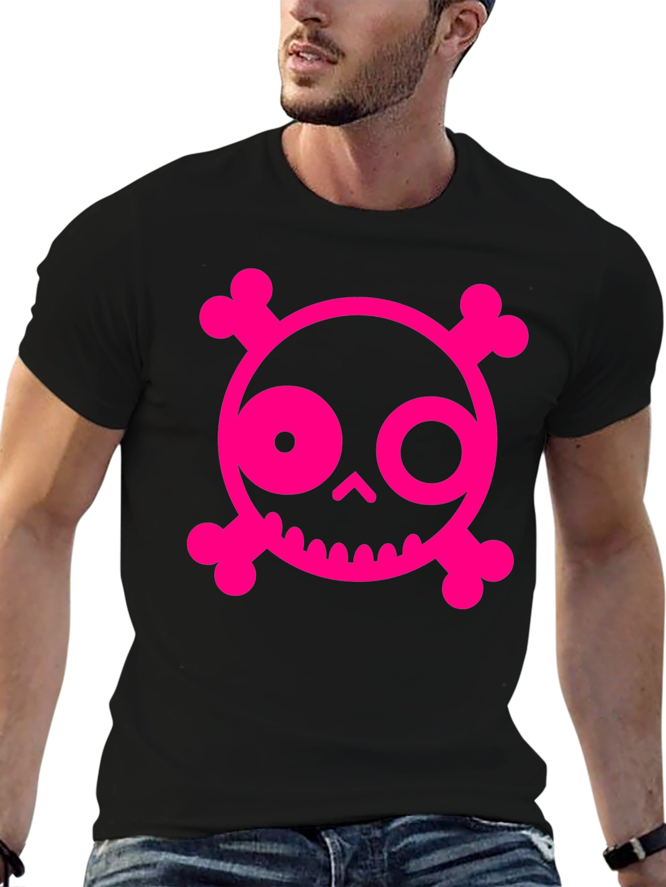 Edgy Skull & Crossbones Graphic T-Shirt