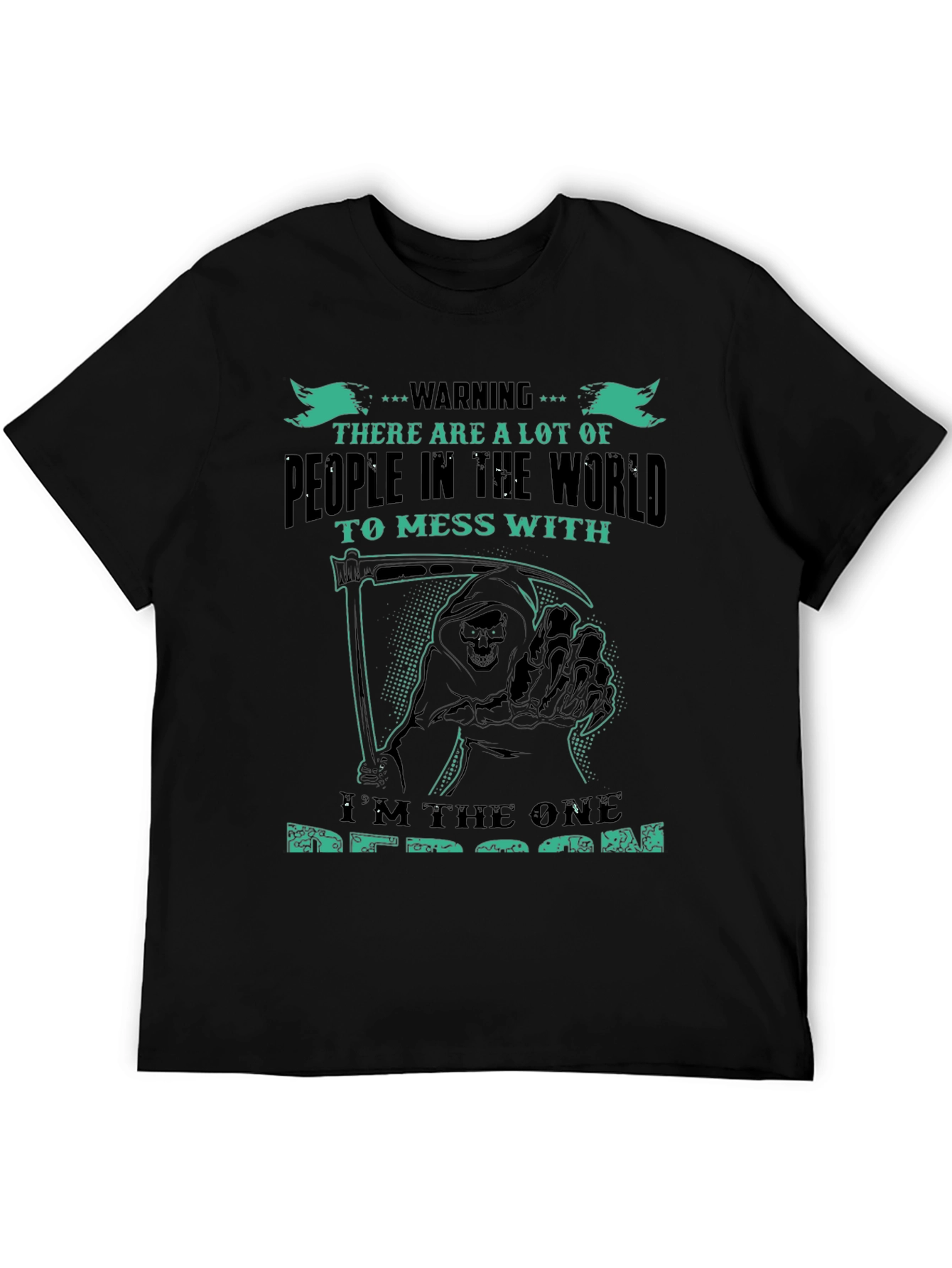 Warning Grim Reaper Graphic T-Shirt - Dont Mess With