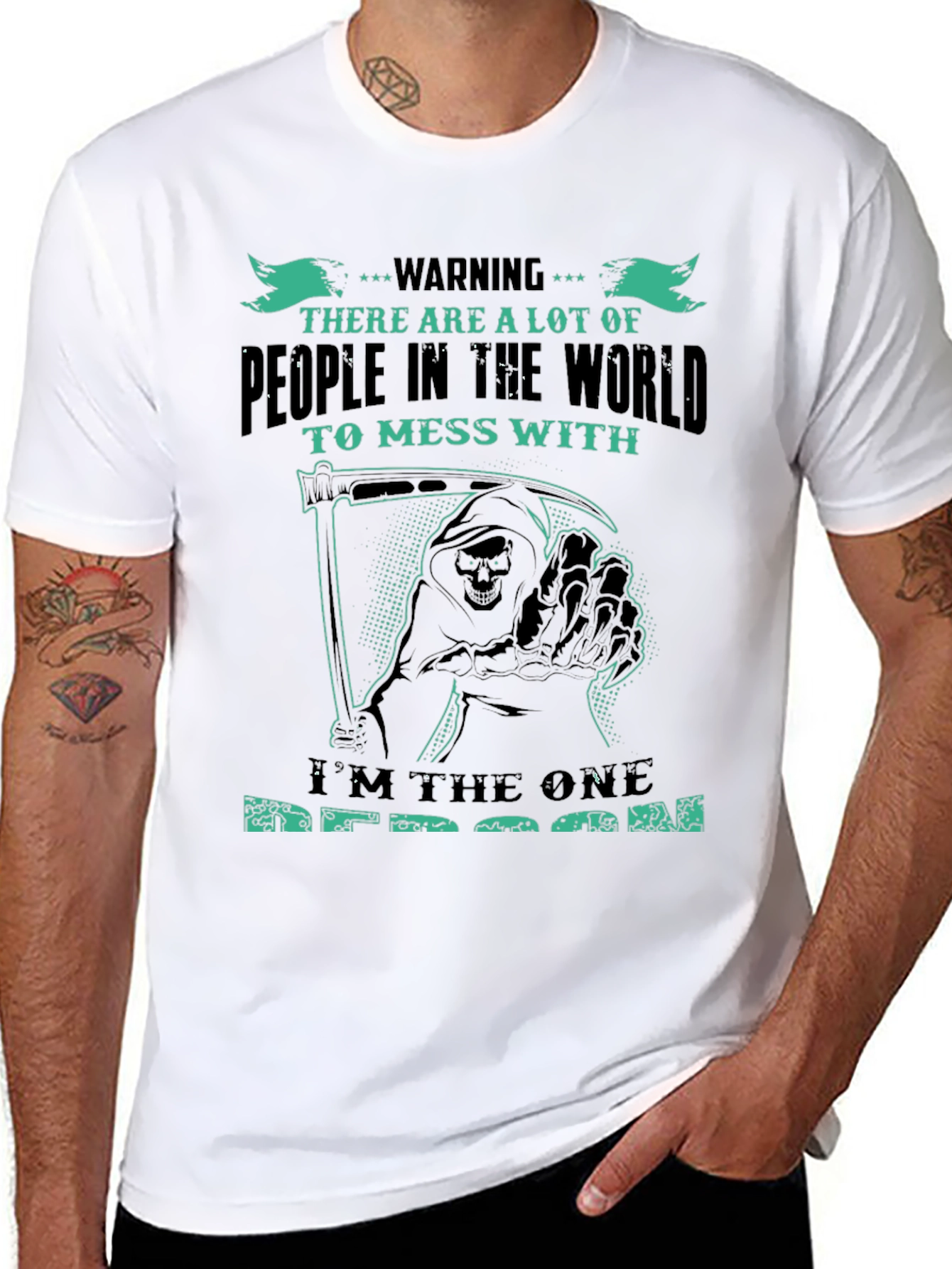 Warning Grim Reaper Graphic T-Shirt - Dont Mess With