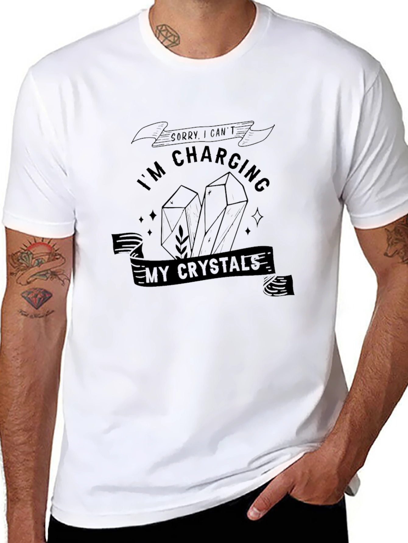Charging Crystals Graphic T-Shirt - Black