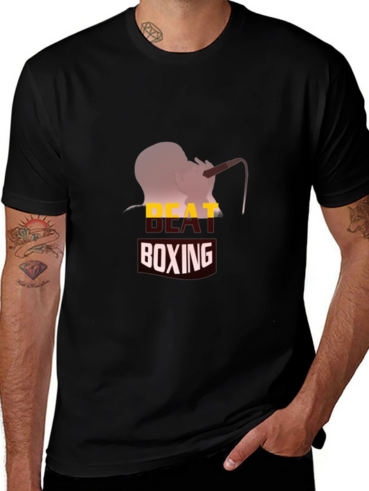 Beat Boxing Graphic Tee - Black Cotton T-Shirt