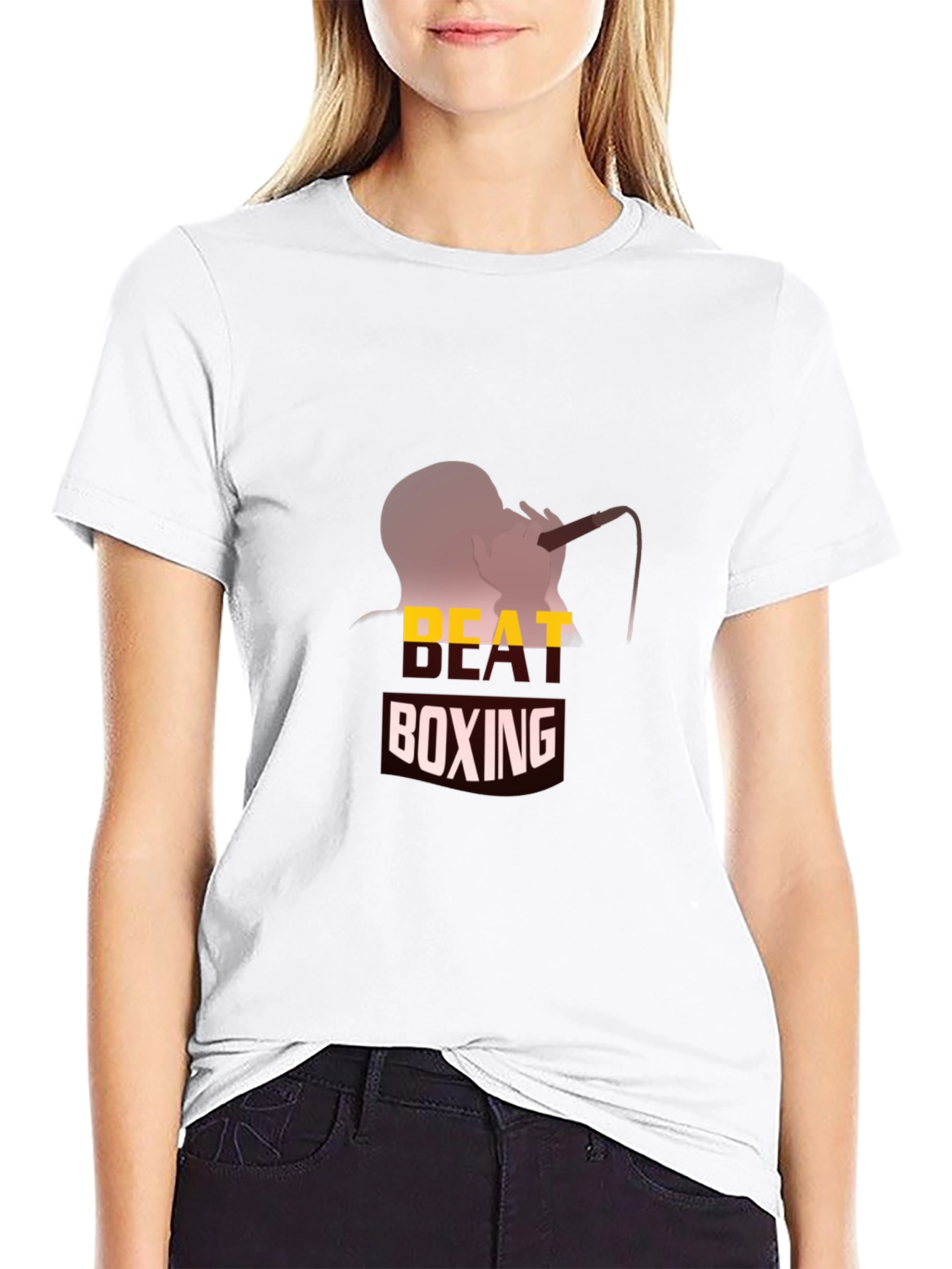 Beat Boxing Graphic Tee - Black Cotton T-Shirt