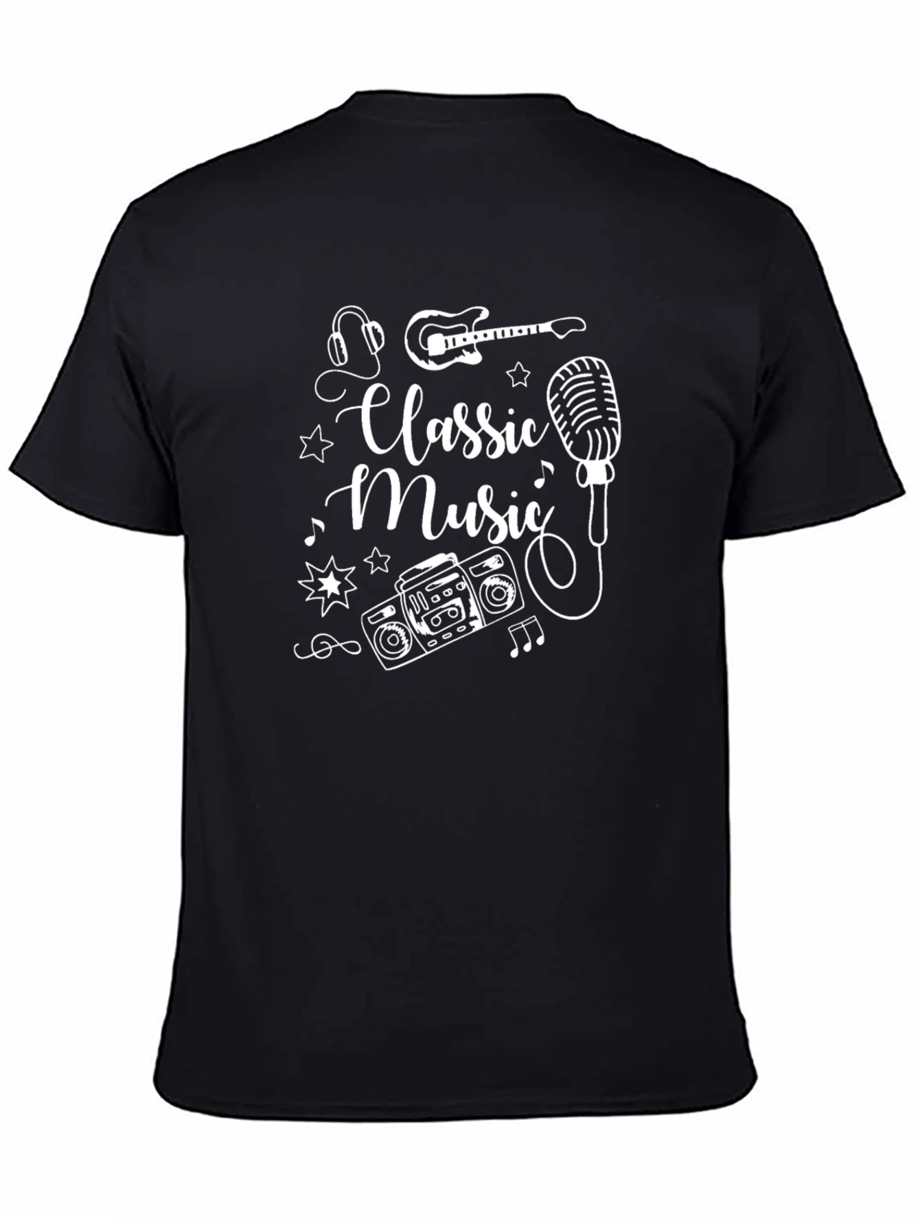Classic Music Graphic Tee - Black