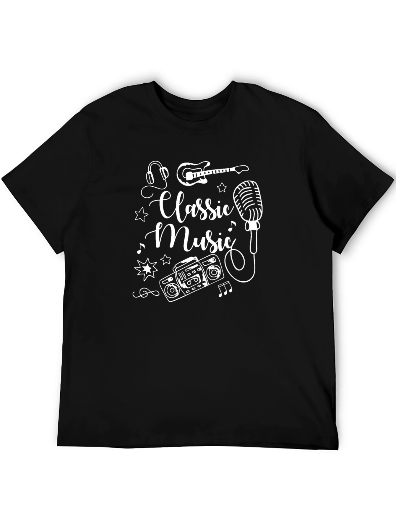 Classic Music Graphic Tee - Black