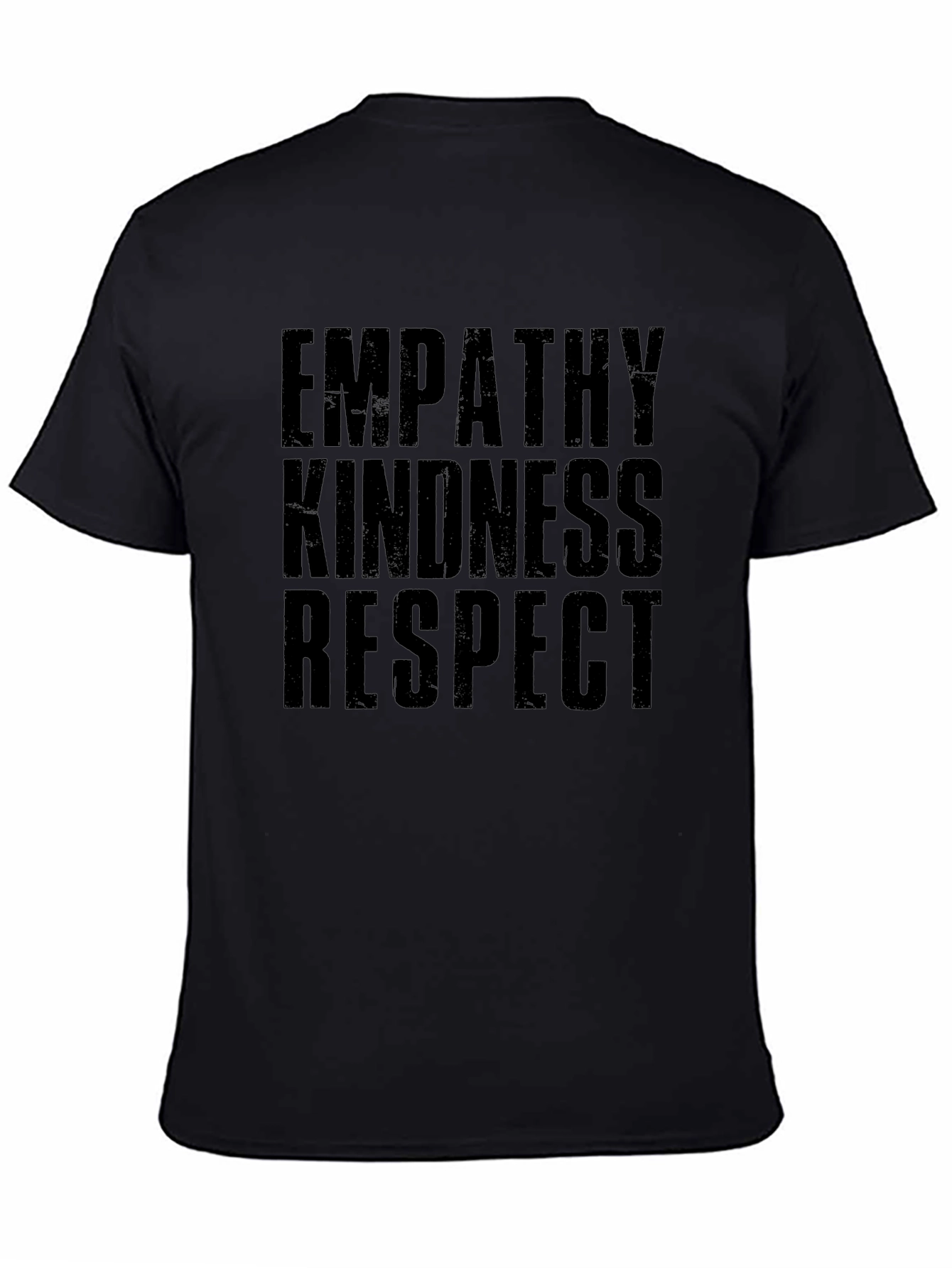 Empathy Kindness Respect Mens Black Graphic T-Shirt