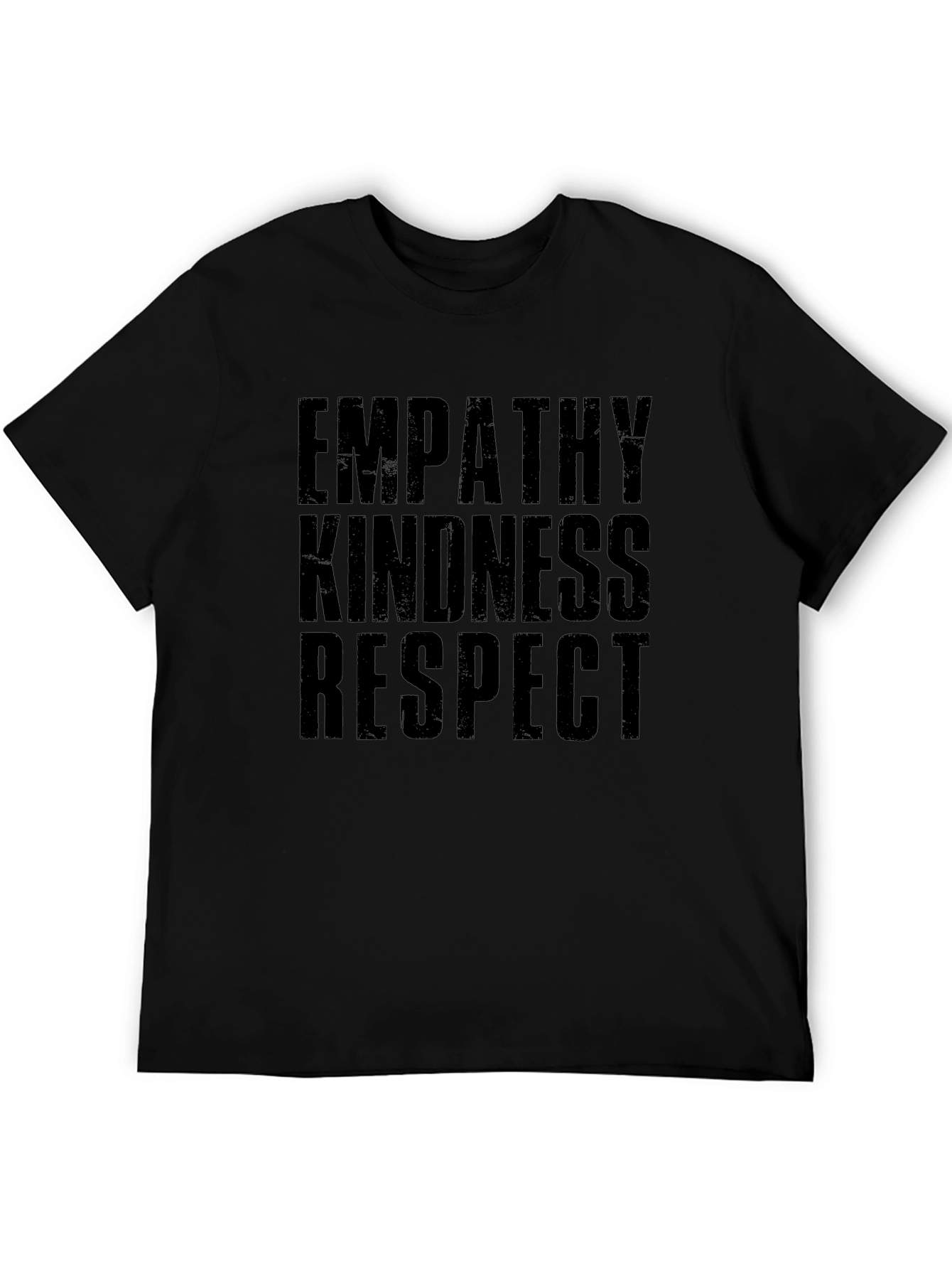 Empathy Kindness Respect Mens Black Graphic T-Shirt