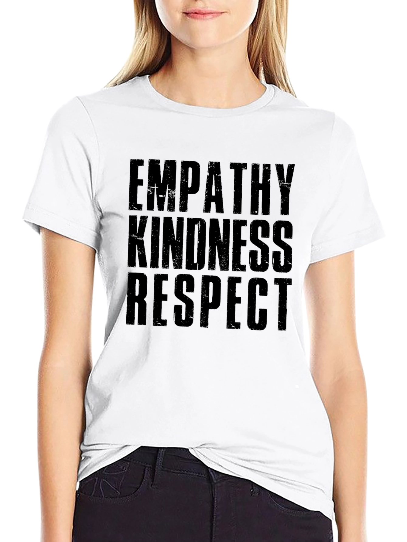 Empathy Kindness Respect Mens Black Graphic T-Shirt