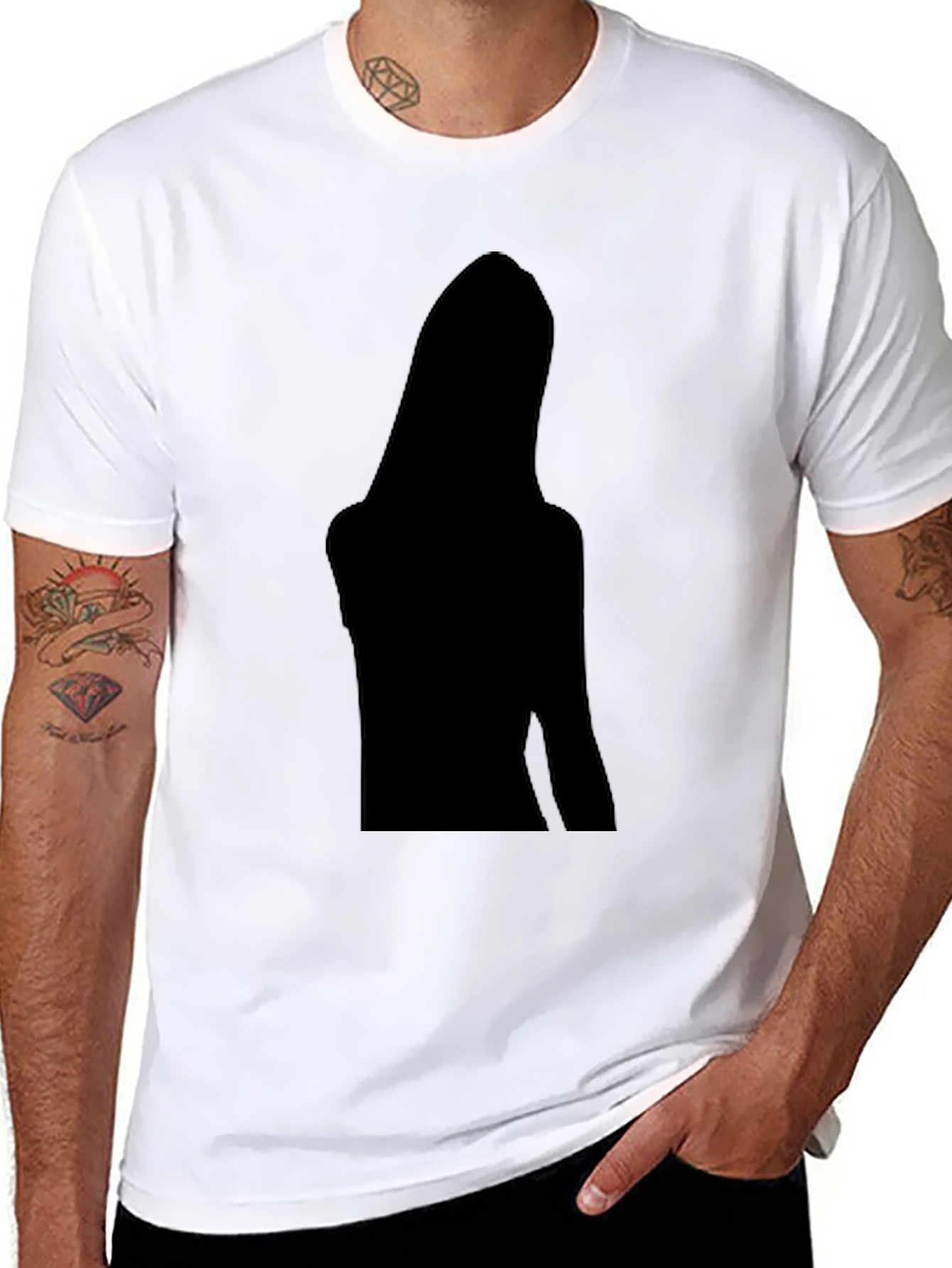 Black Graphic Tee - Silhouette Design