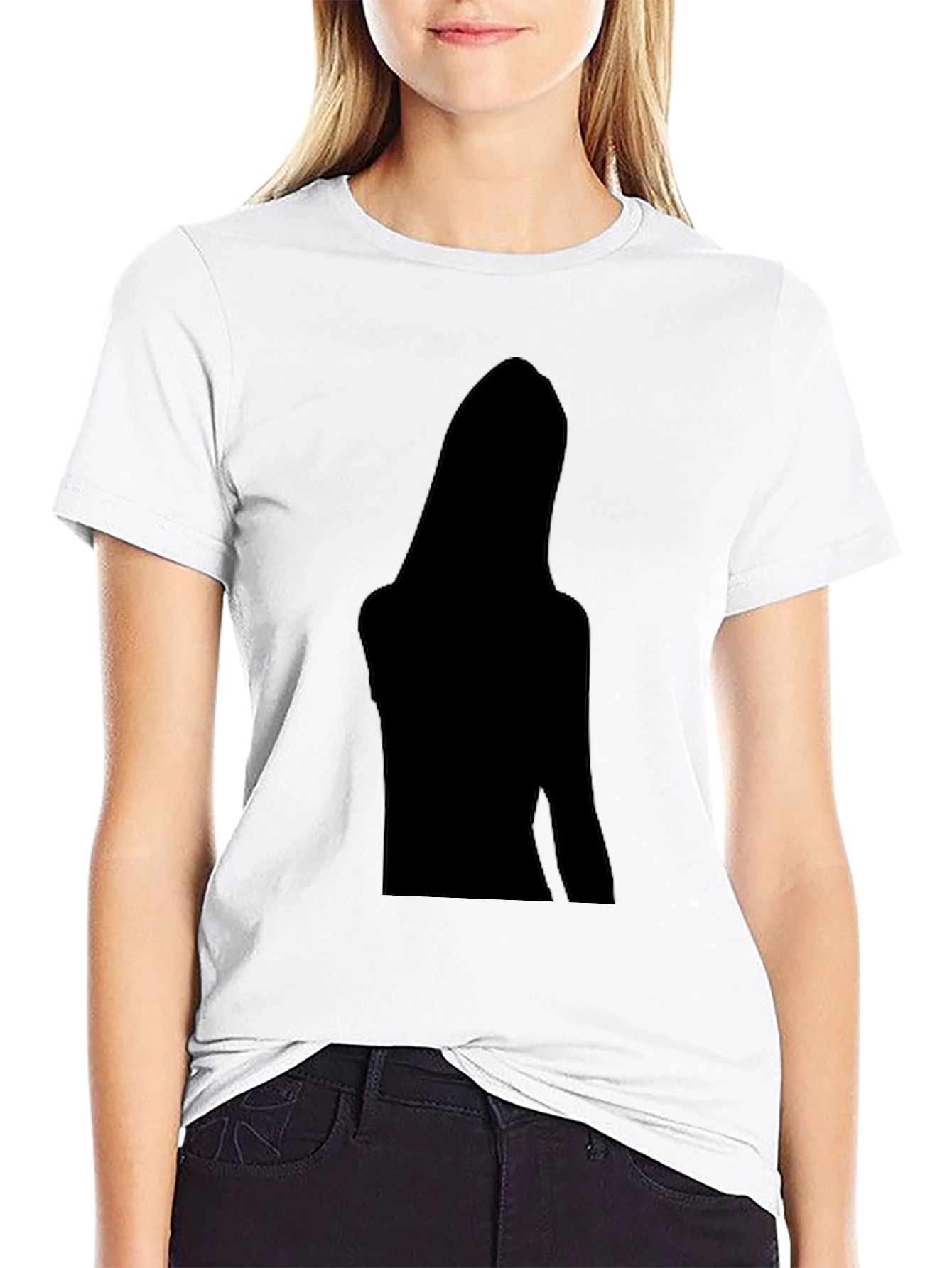 Black Graphic Tee - Silhouette Design