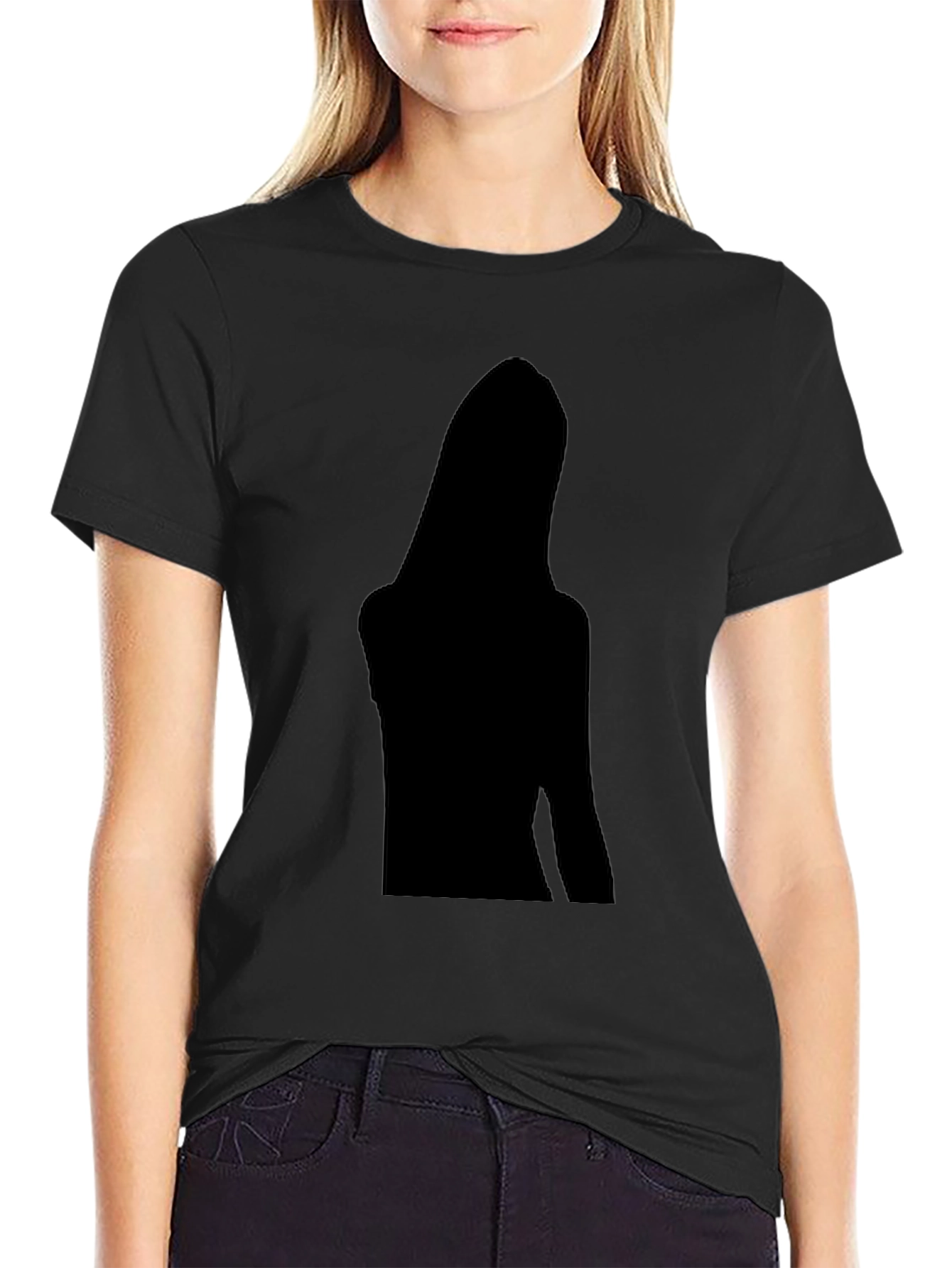 Black Graphic Tee - Silhouette Design