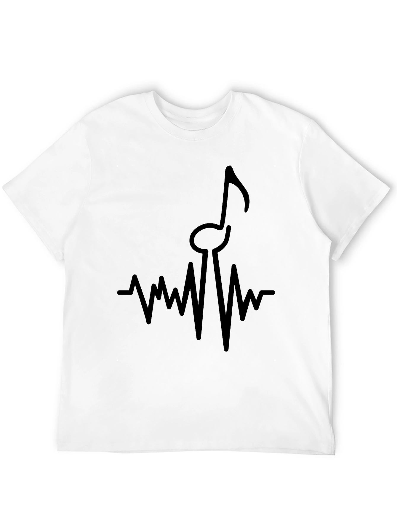 Musical Heartbeat T-Shirt - Black Graphic Tee