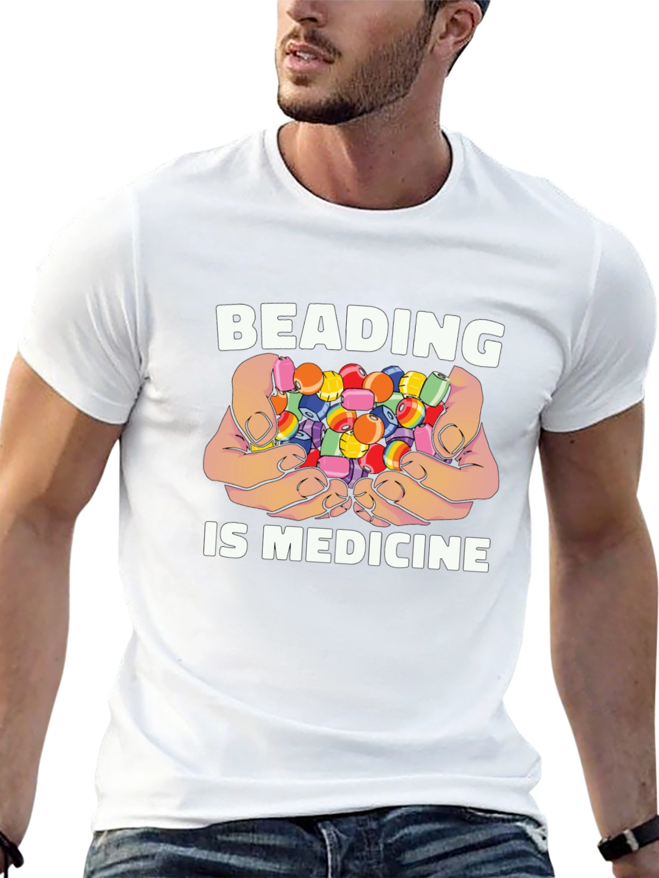 Beading is Medicine Black T-Shirt