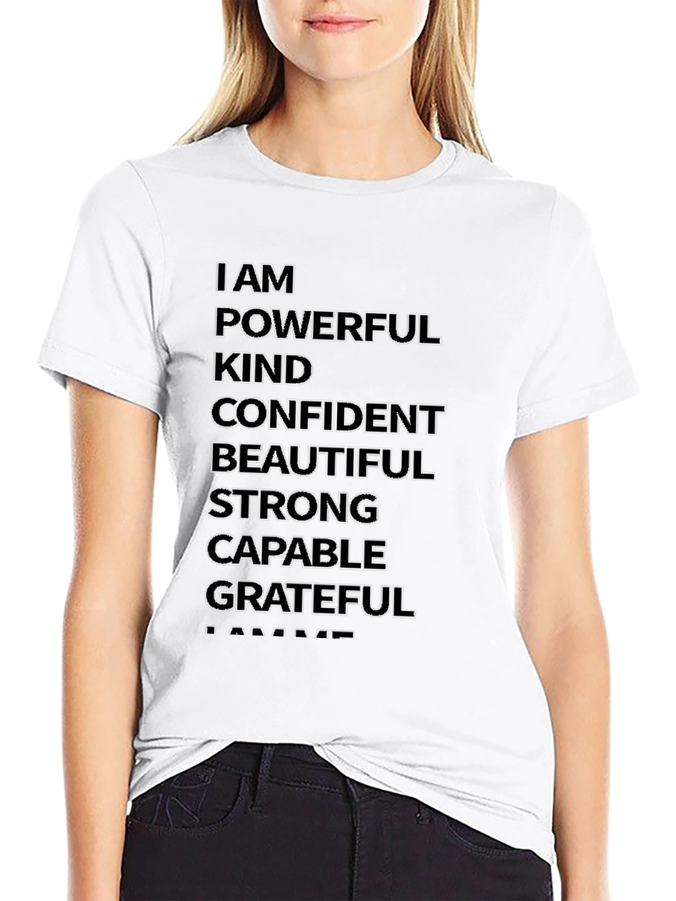 Affirmation T-Shirt: I AM Powerful Kind Confident Grateful