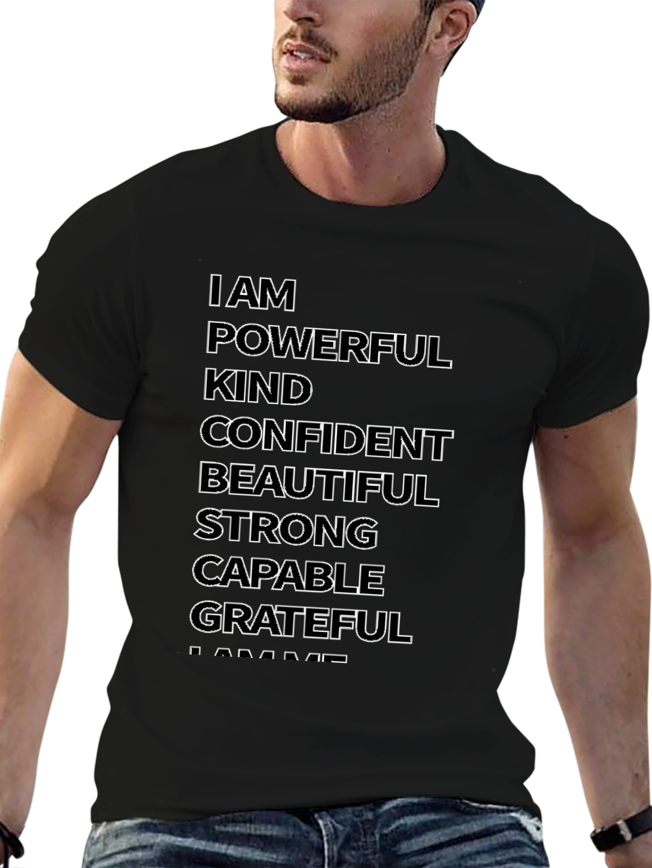 Affirmation T-Shirt: I AM Powerful Kind Confident Grateful