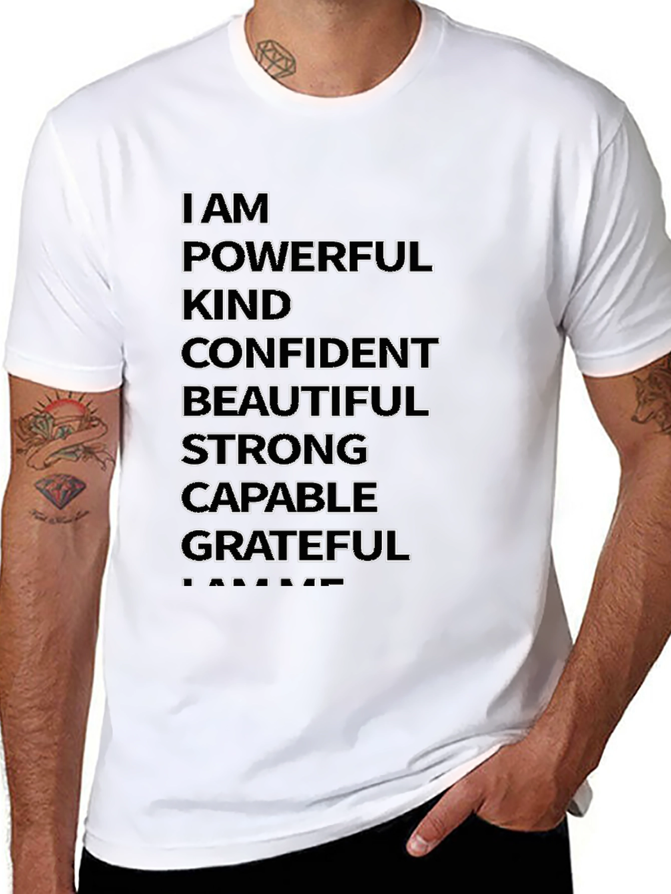Affirmation T-Shirt: I AM Powerful Kind Confident Grateful