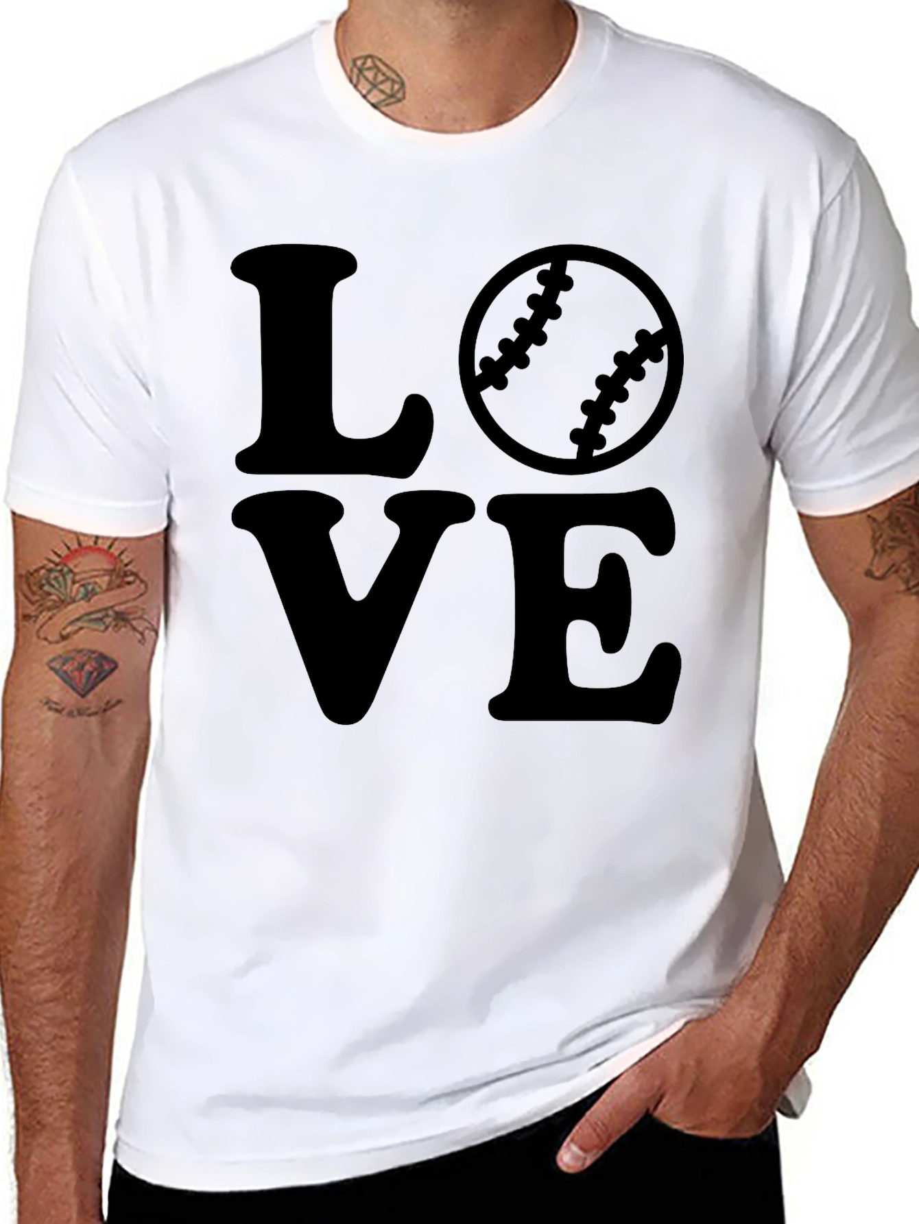 Love Baseball Graphic Tee - Black Casual Shirt