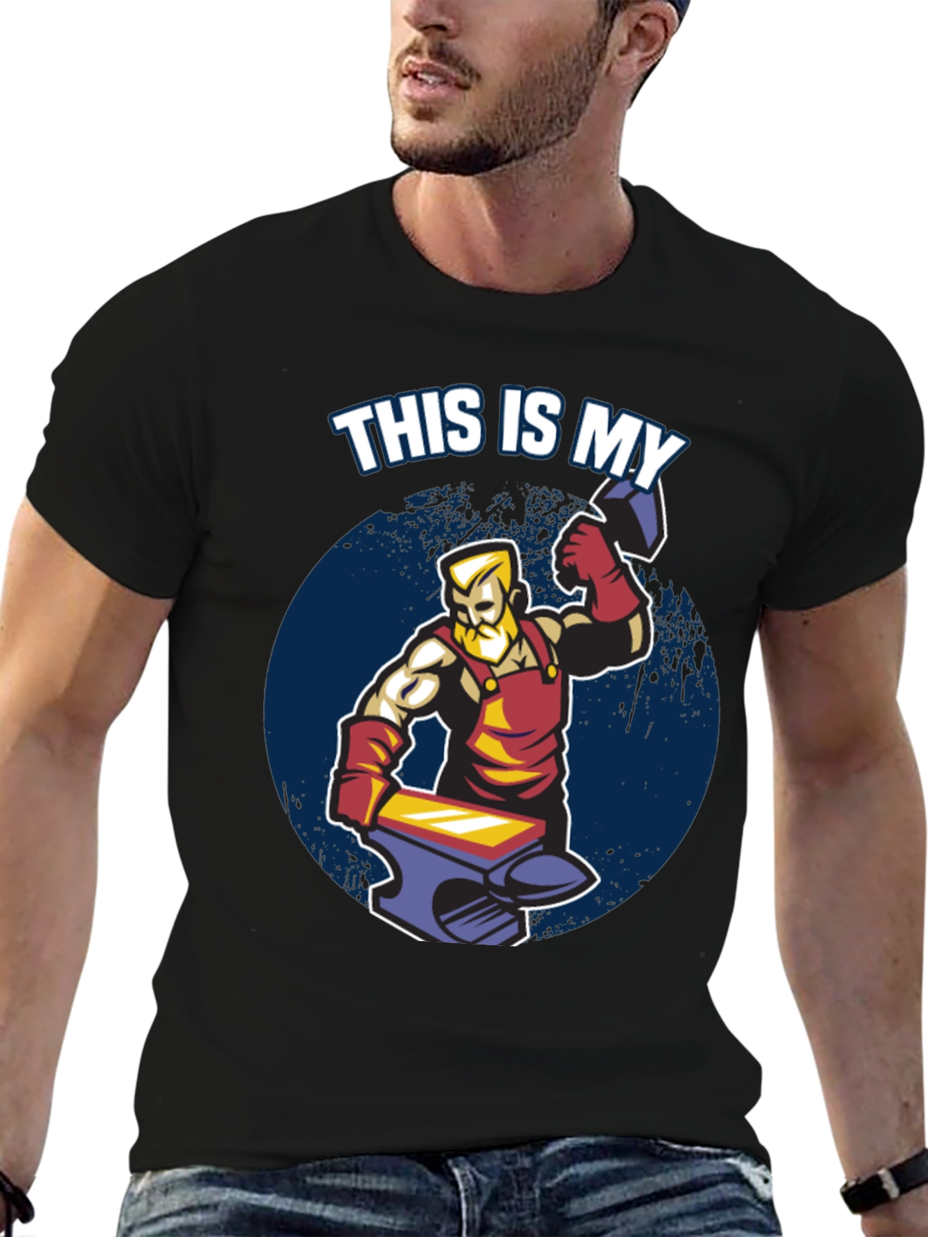 Blacksmith Hammer Anvil Graphic T-Shirt