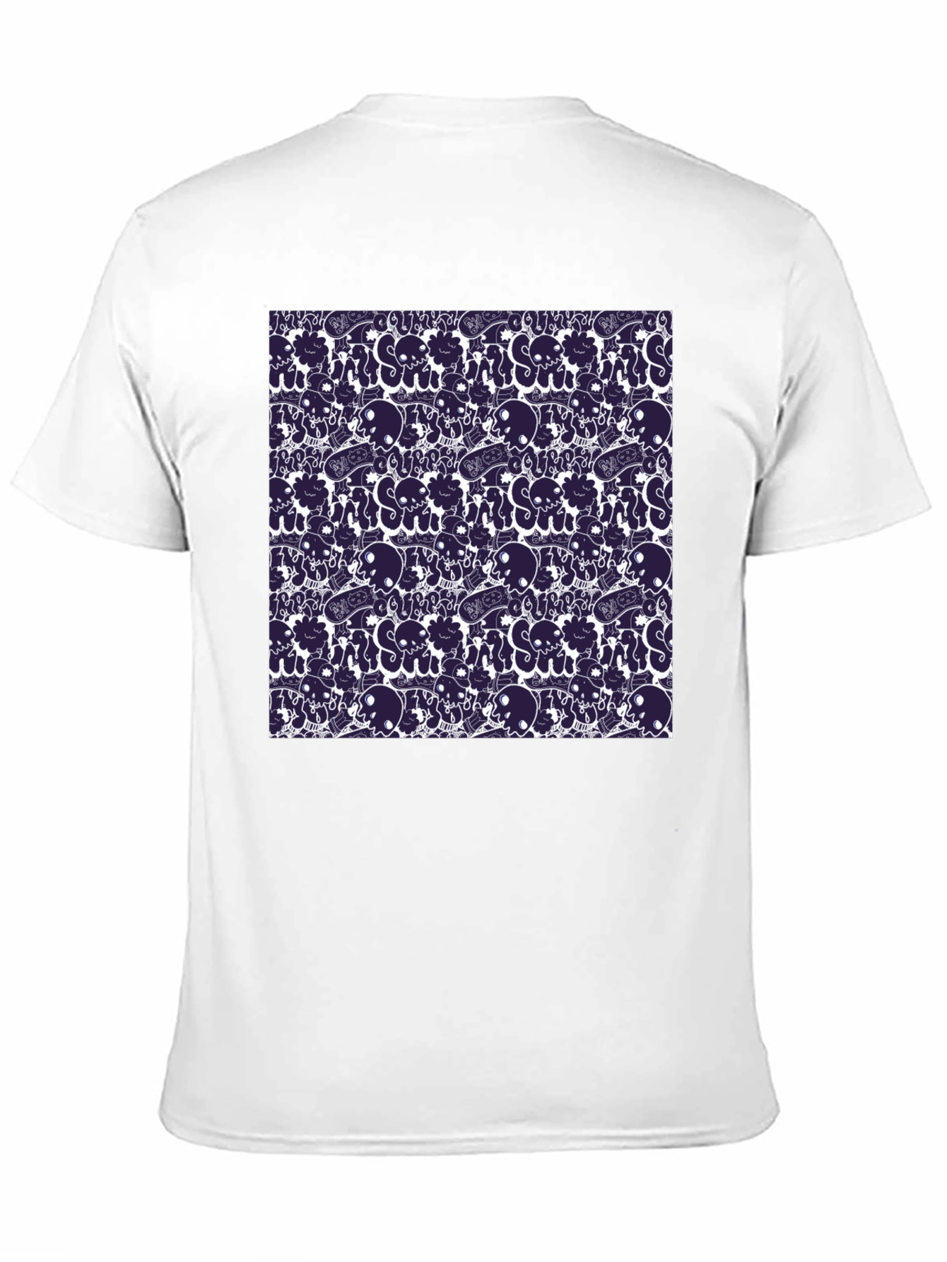Skull and Vape Pattern Black T-Shirt