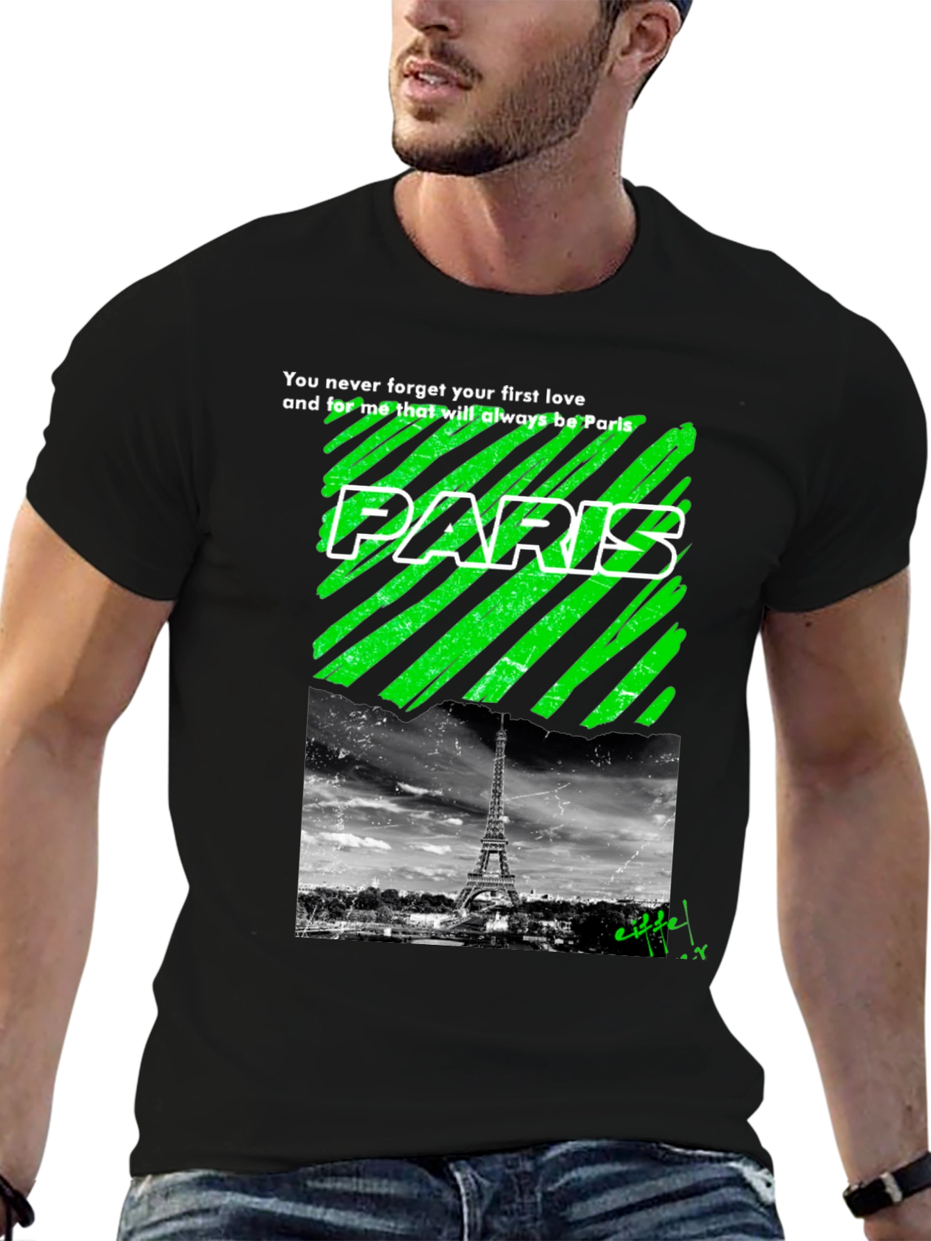 Paris Graphic Tee - Eiffel Tower Mens T-Shirt