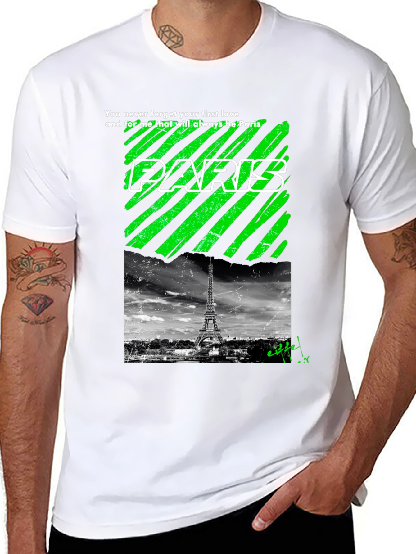 Paris Graphic Tee - Eiffel Tower Mens T-Shirt