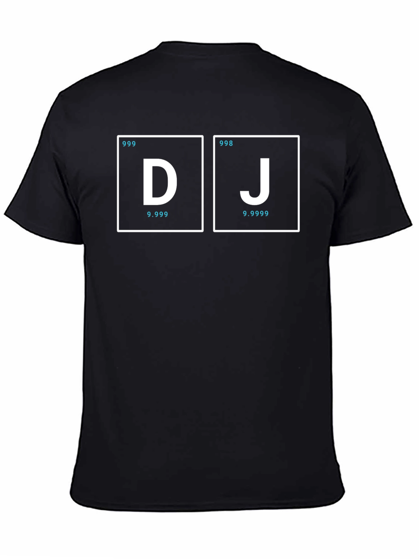 DJ Periodic Table Style Black T-Shirt