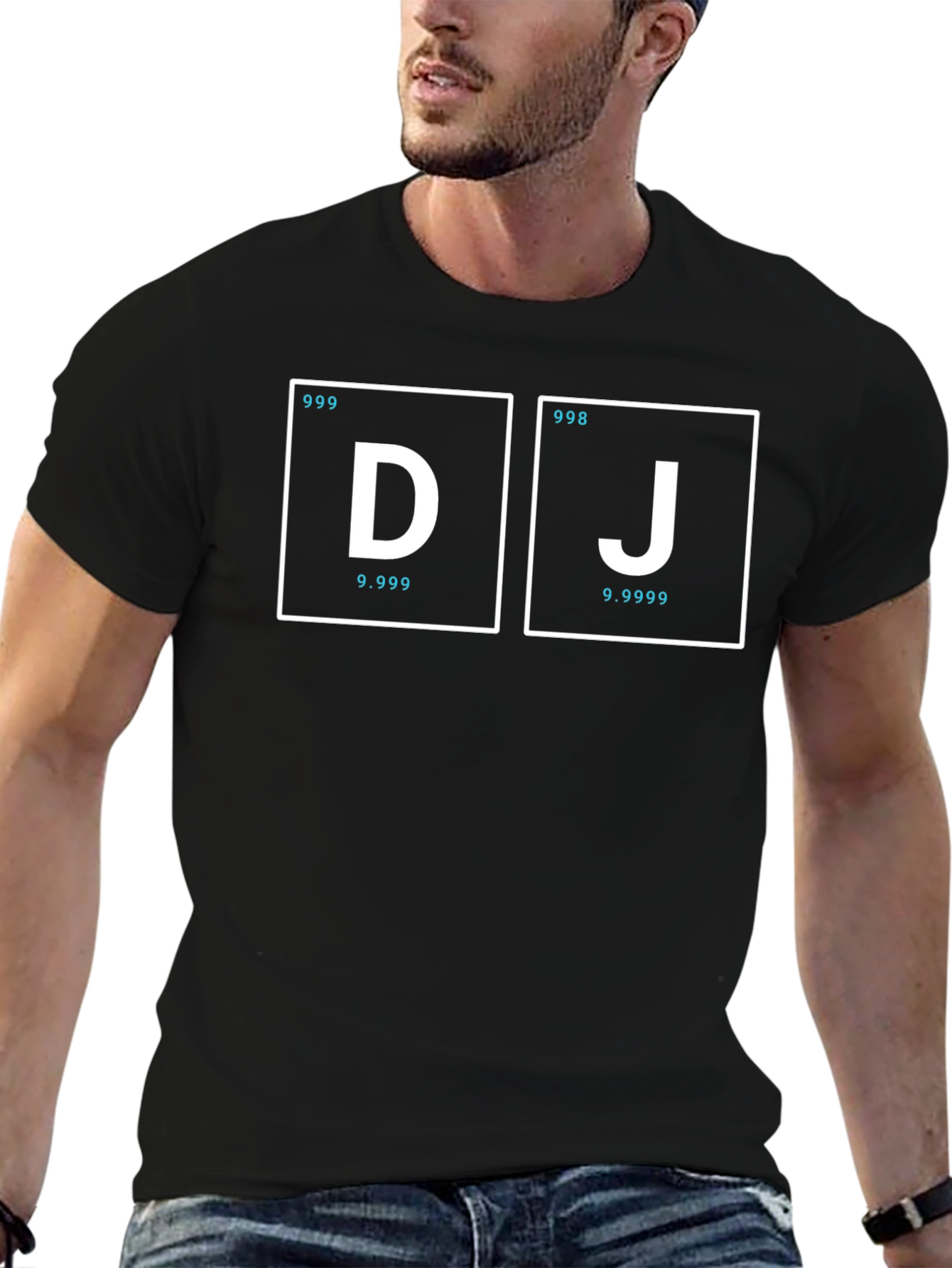 DJ Periodic Table Style Black T-Shirt