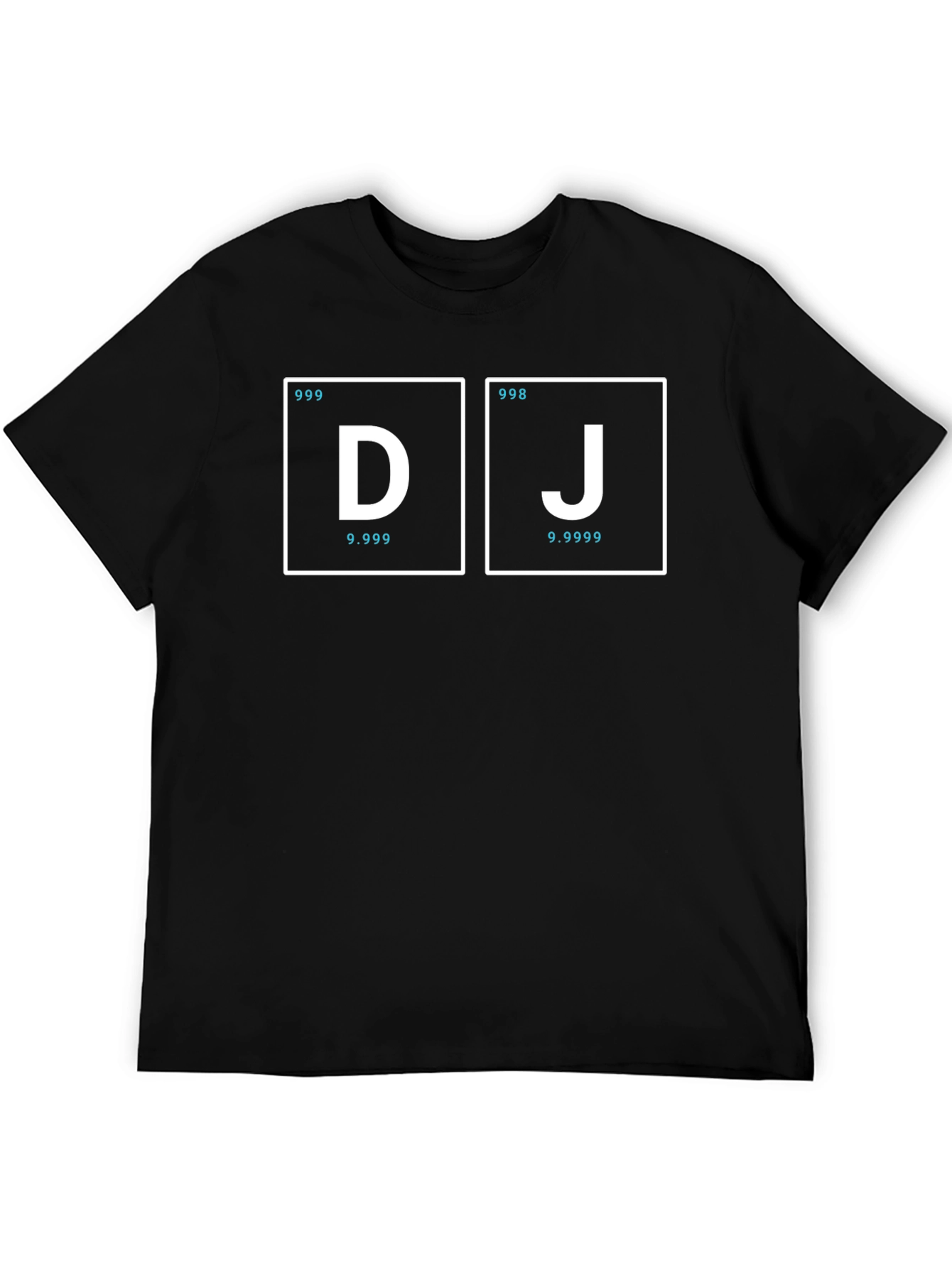 DJ Periodic Table Style Black T-Shirt