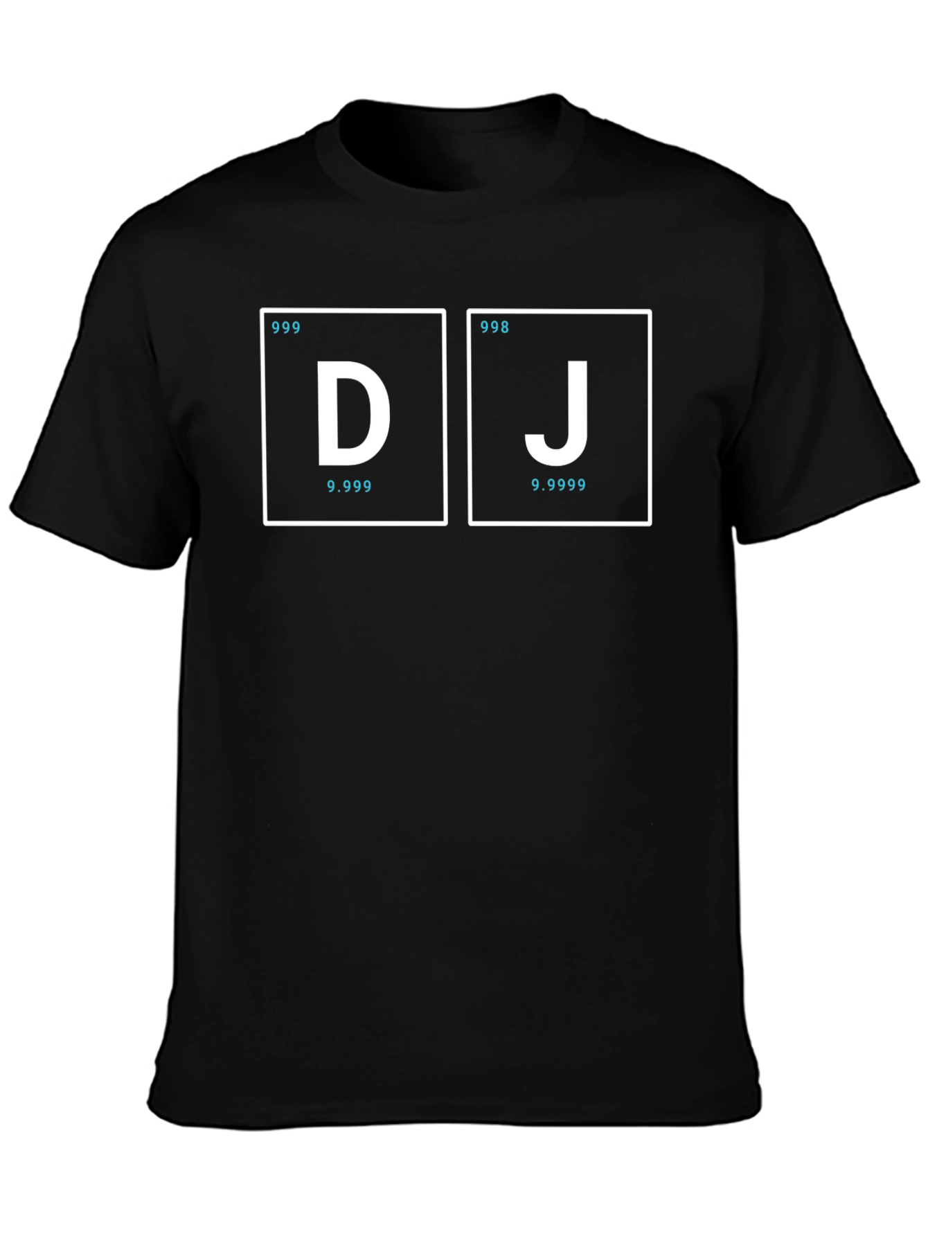 DJ Periodic Table Style Black T-Shirt