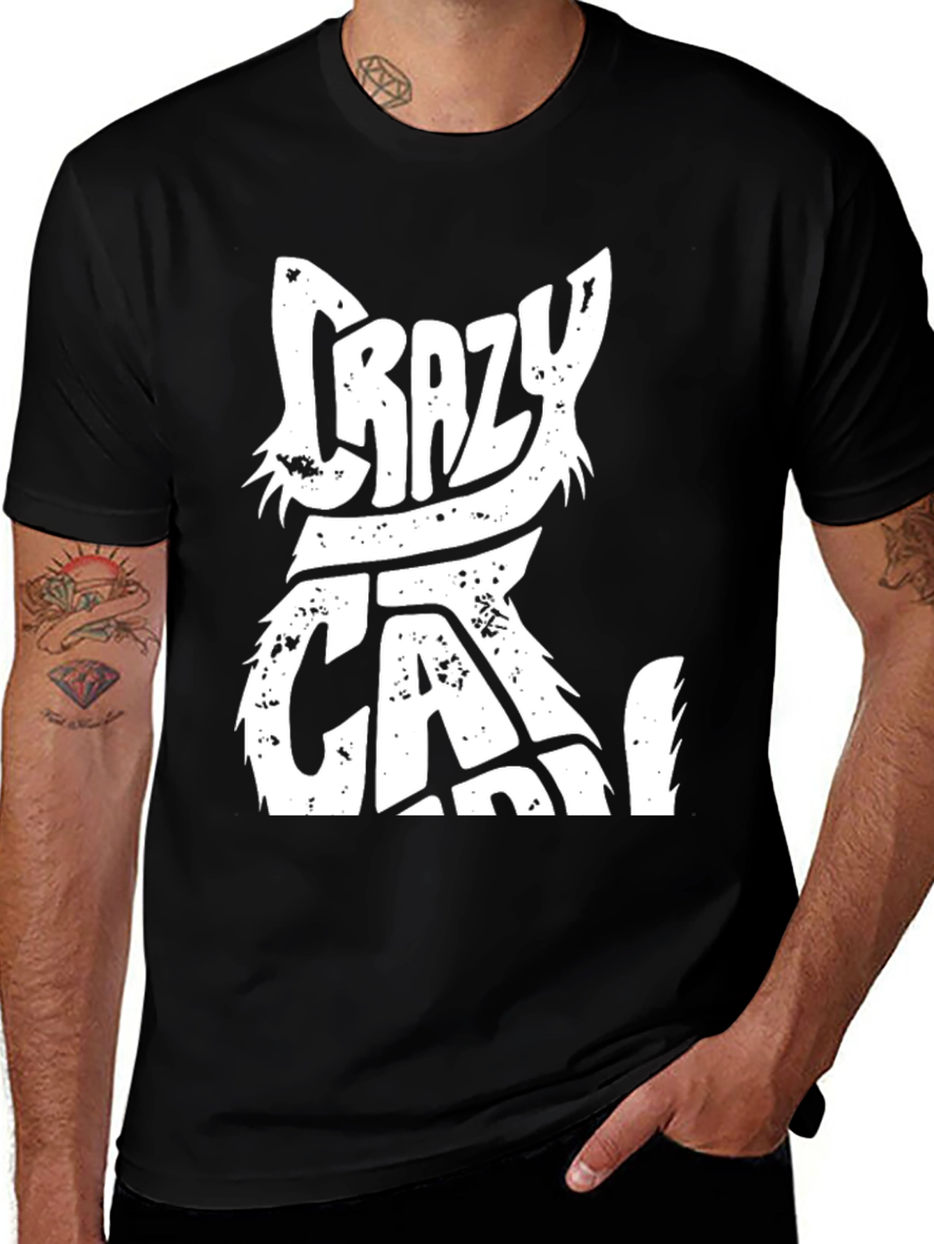 Crazy Cat T-Shirt - Cool Graphic Tee