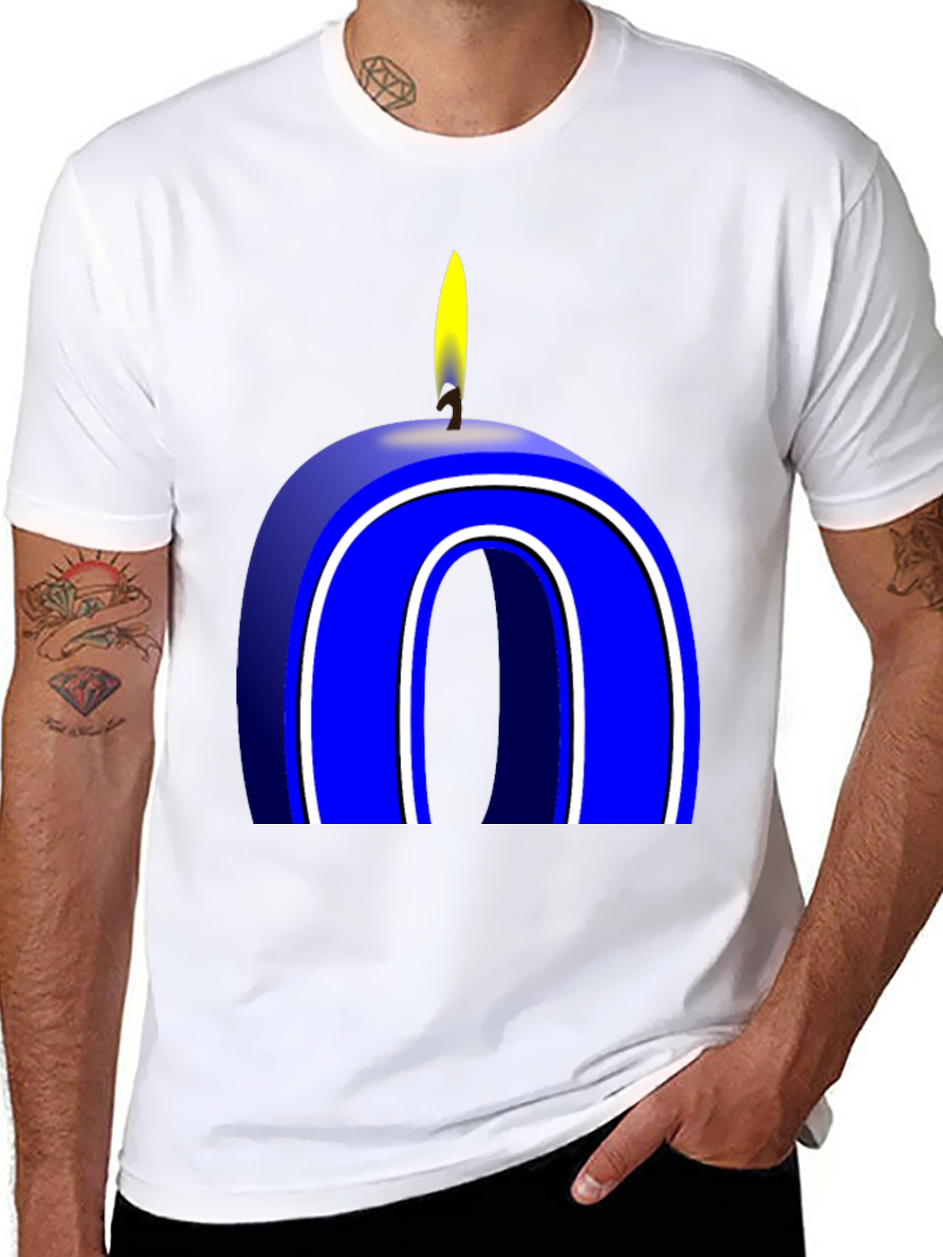 Blue Number 0 Candle T-Shirt