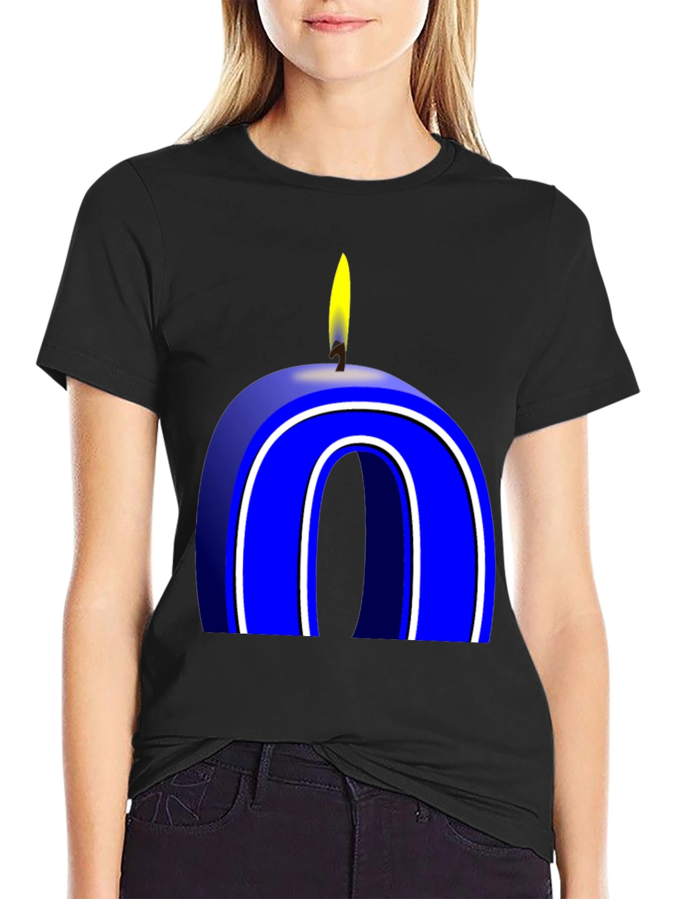 Blue Number 0 Candle T-Shirt