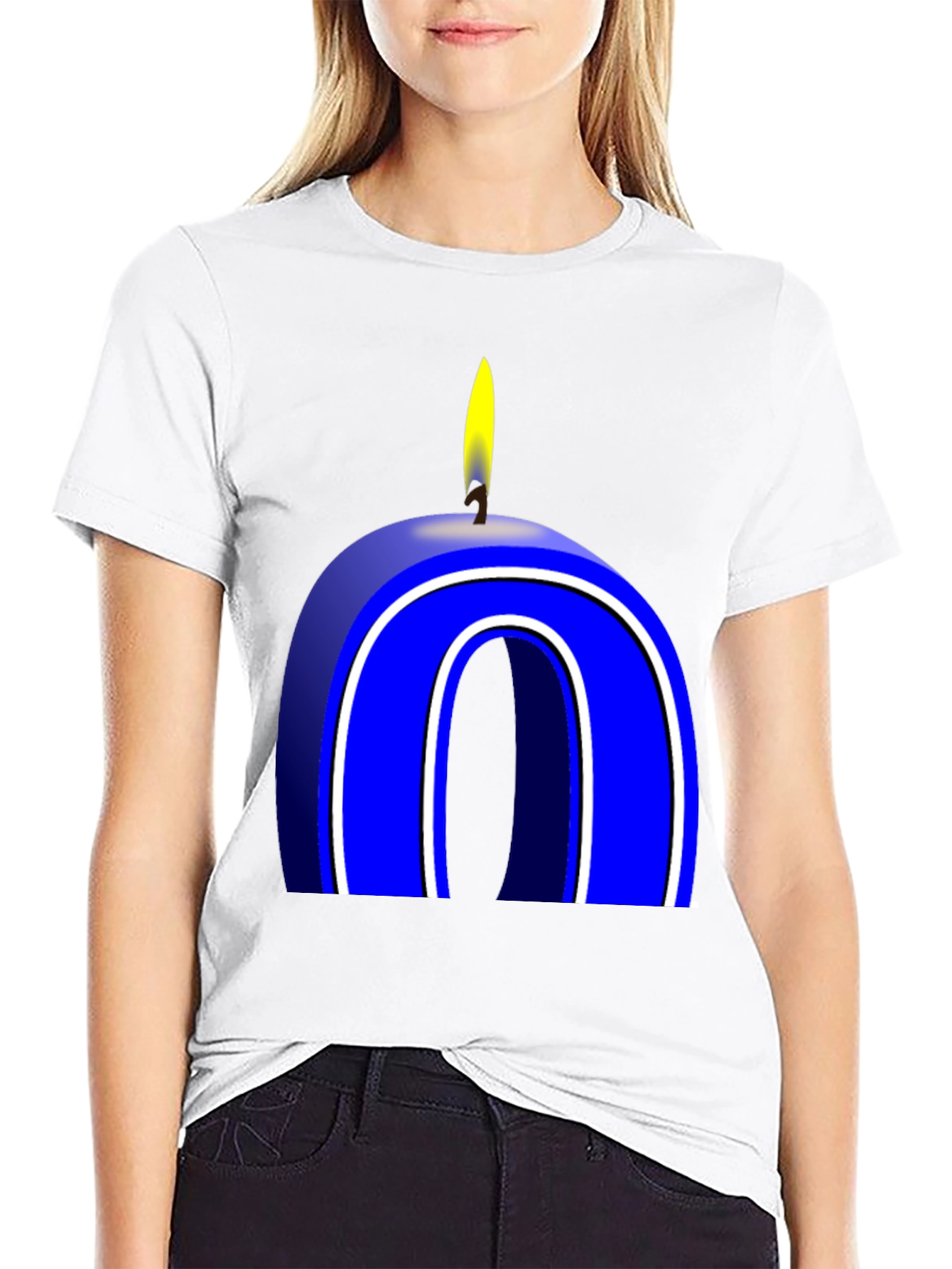 Blue Number 0 Candle T-Shirt