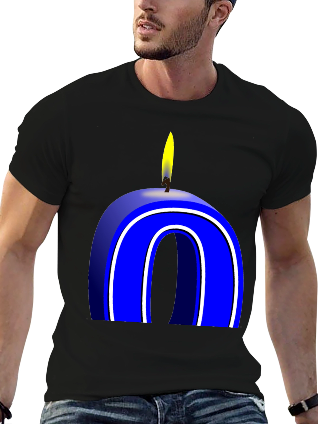 Blue Number 0 Candle T-Shirt