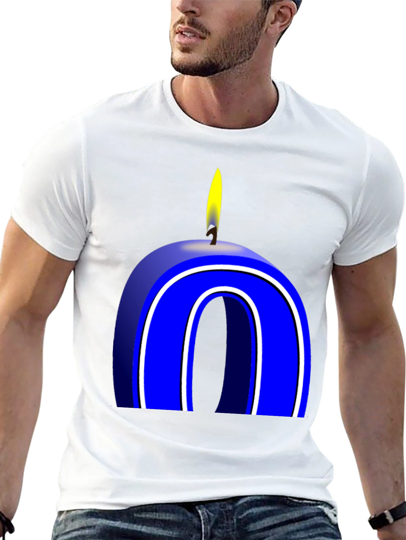 Blue Number 0 Candle T-Shirt