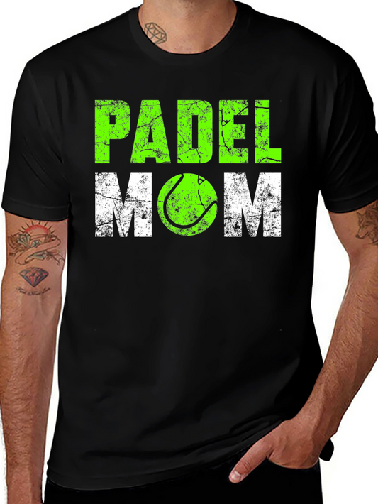 Padel Mom T-Shirt - Distressed Graphic Tee for Tennis Moms