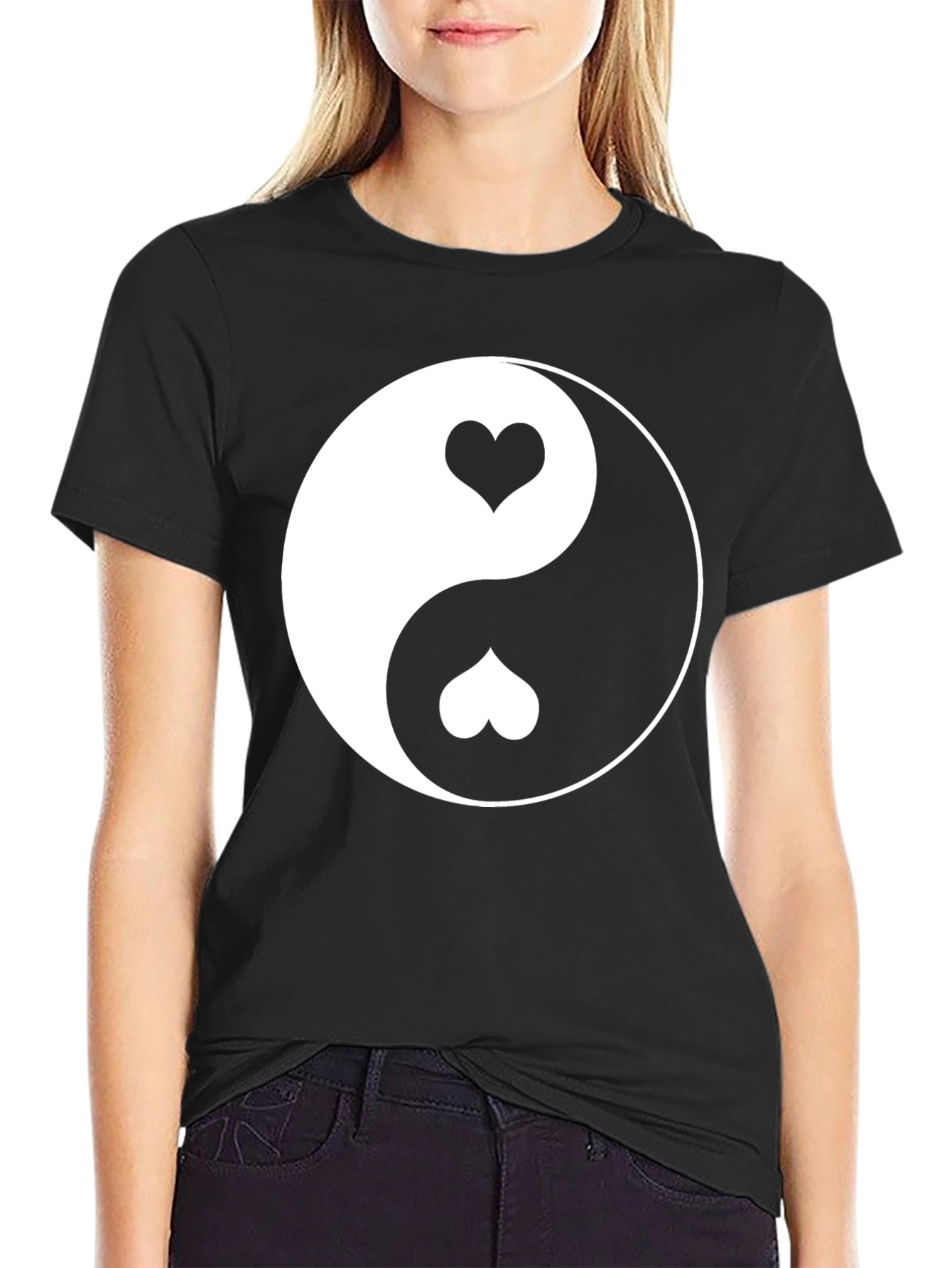Yin Yang Heart T-Shirt - Balance & Love