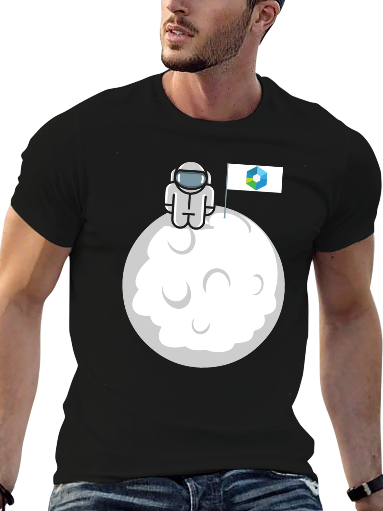 Astronaut Moon Landing Graphic T-Shirt