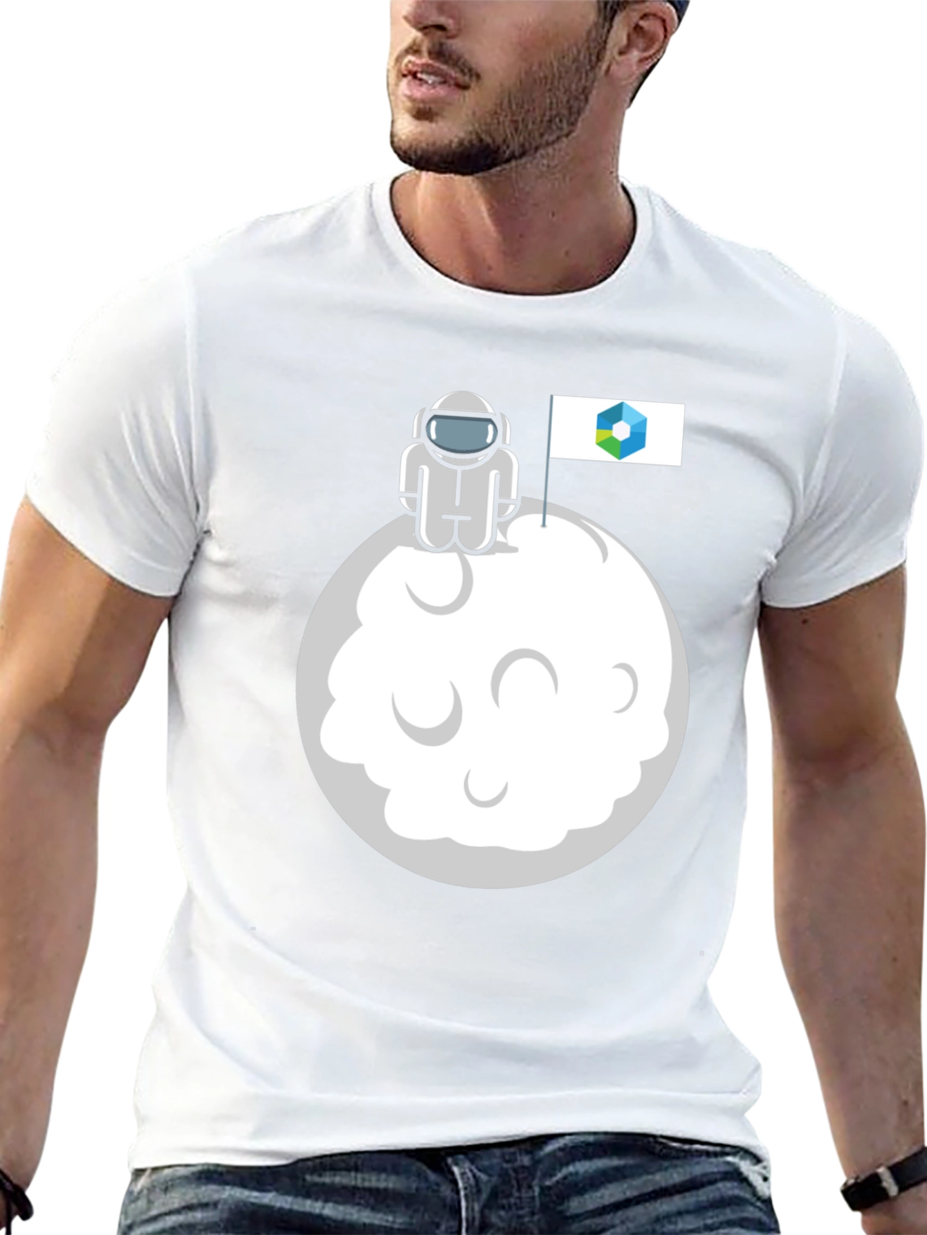 Astronaut Moon Landing Graphic T-Shirt