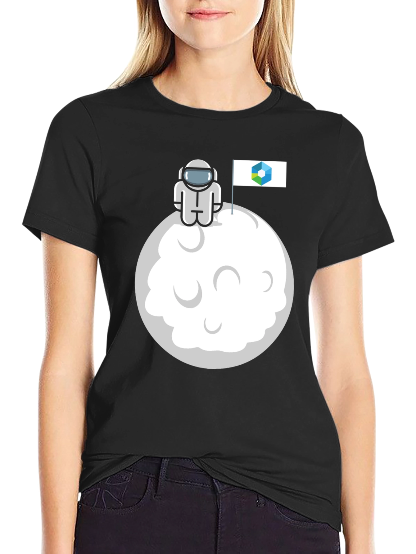 Astronaut Moon Landing Graphic T-Shirt