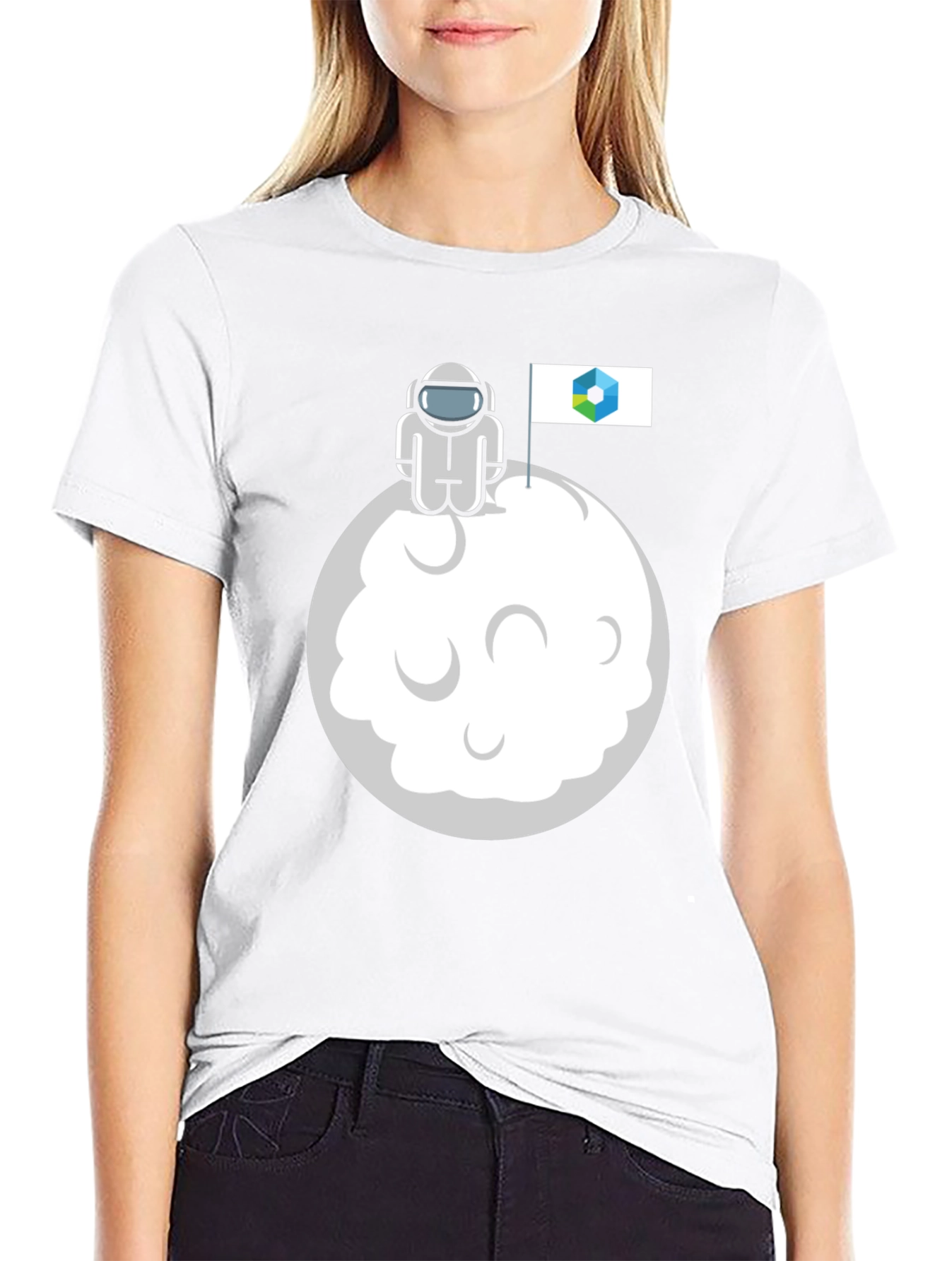 Astronaut Moon Landing Graphic T-Shirt