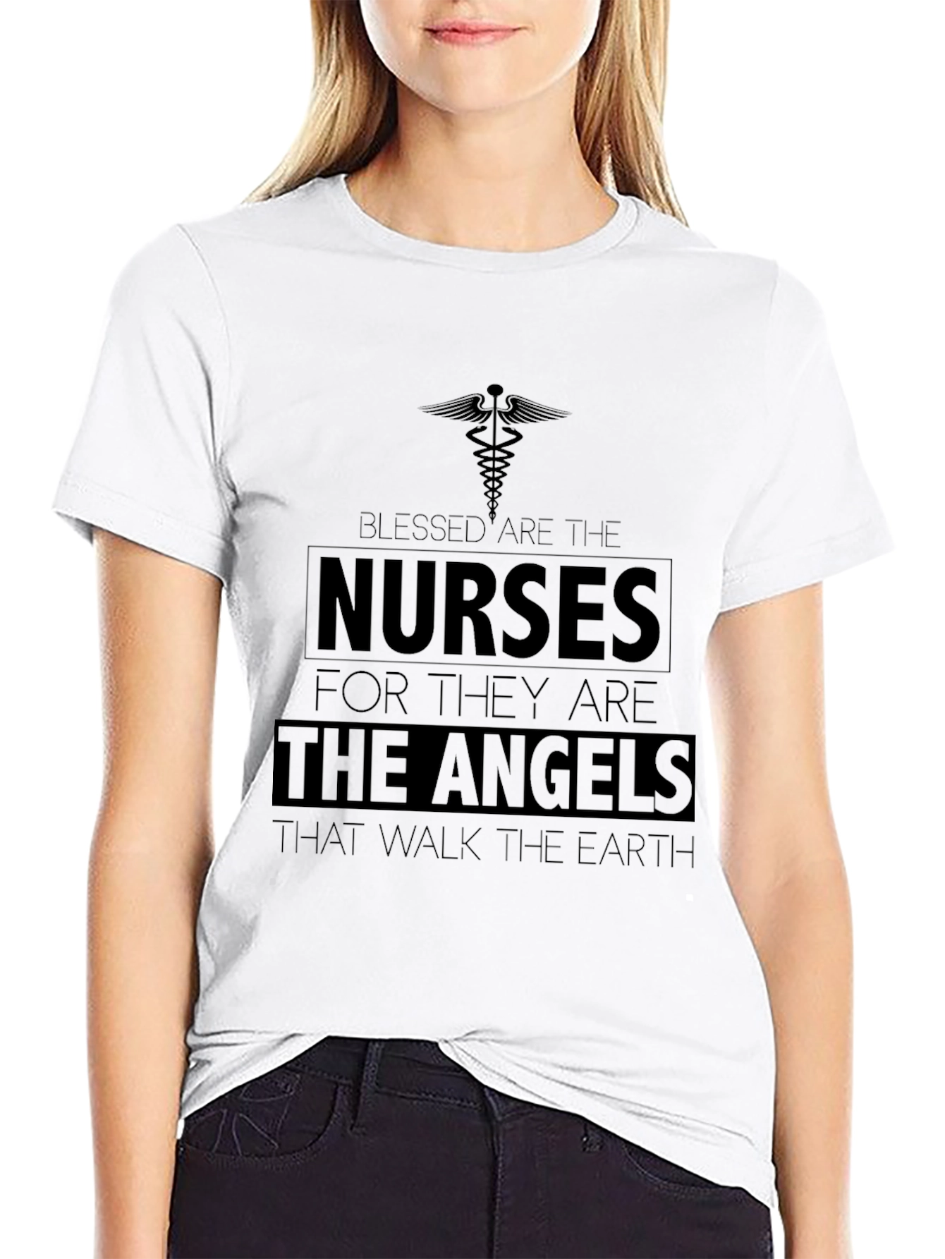 Blessed Nurses Graphic Tee - Angelic Nurse T-Shirt