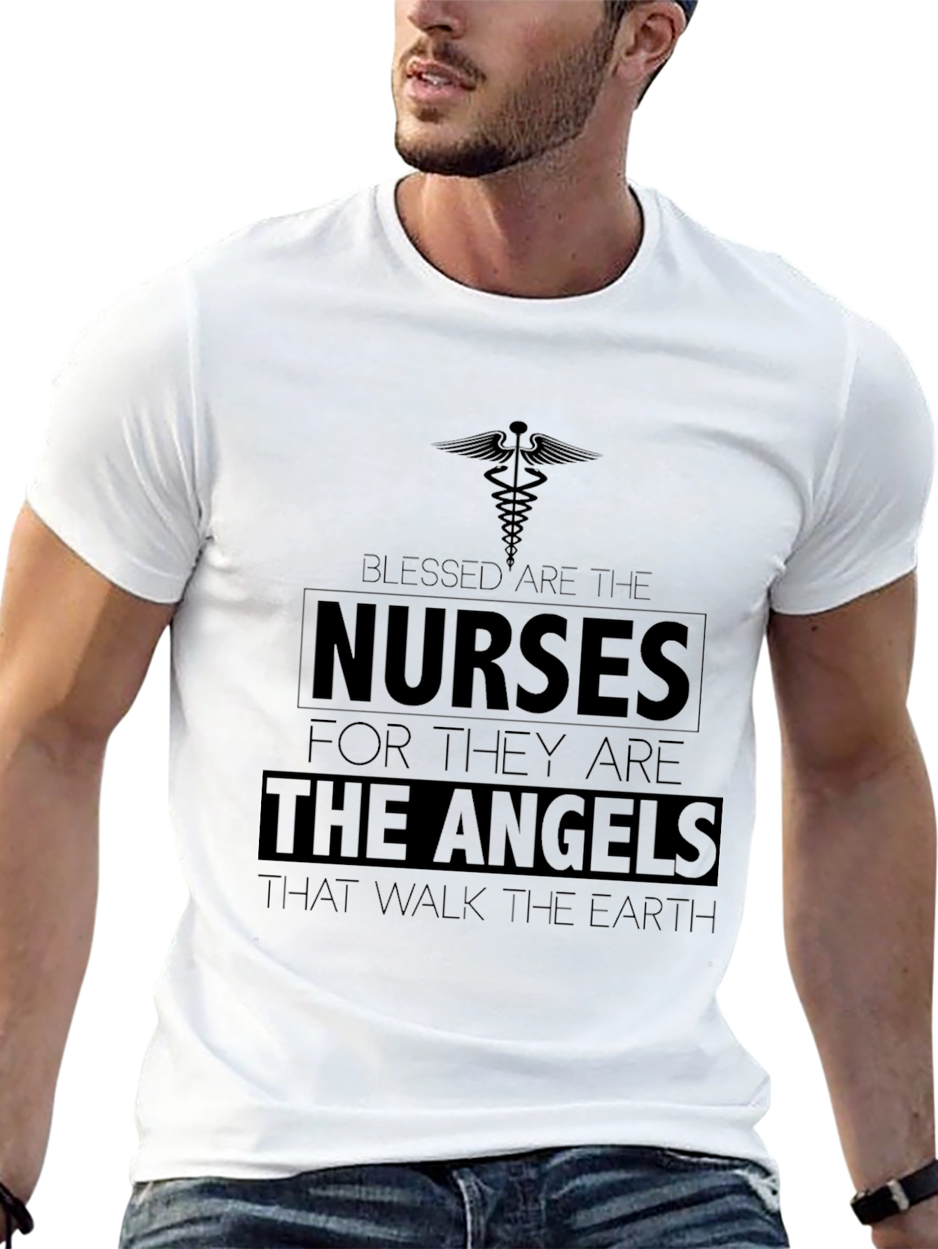 Blessed Nurses Graphic Tee - Angelic Nurse T-Shirt