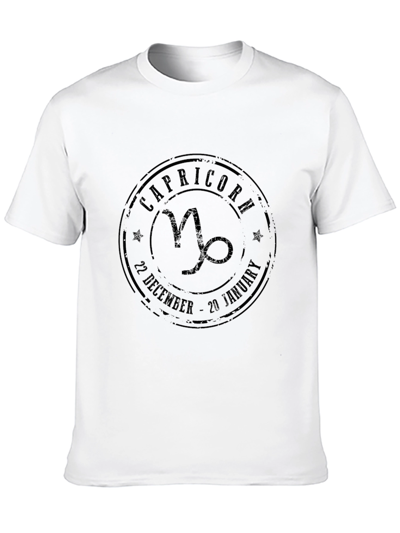 Capricorn Zodiac Sign Black Graphic T-Shirt