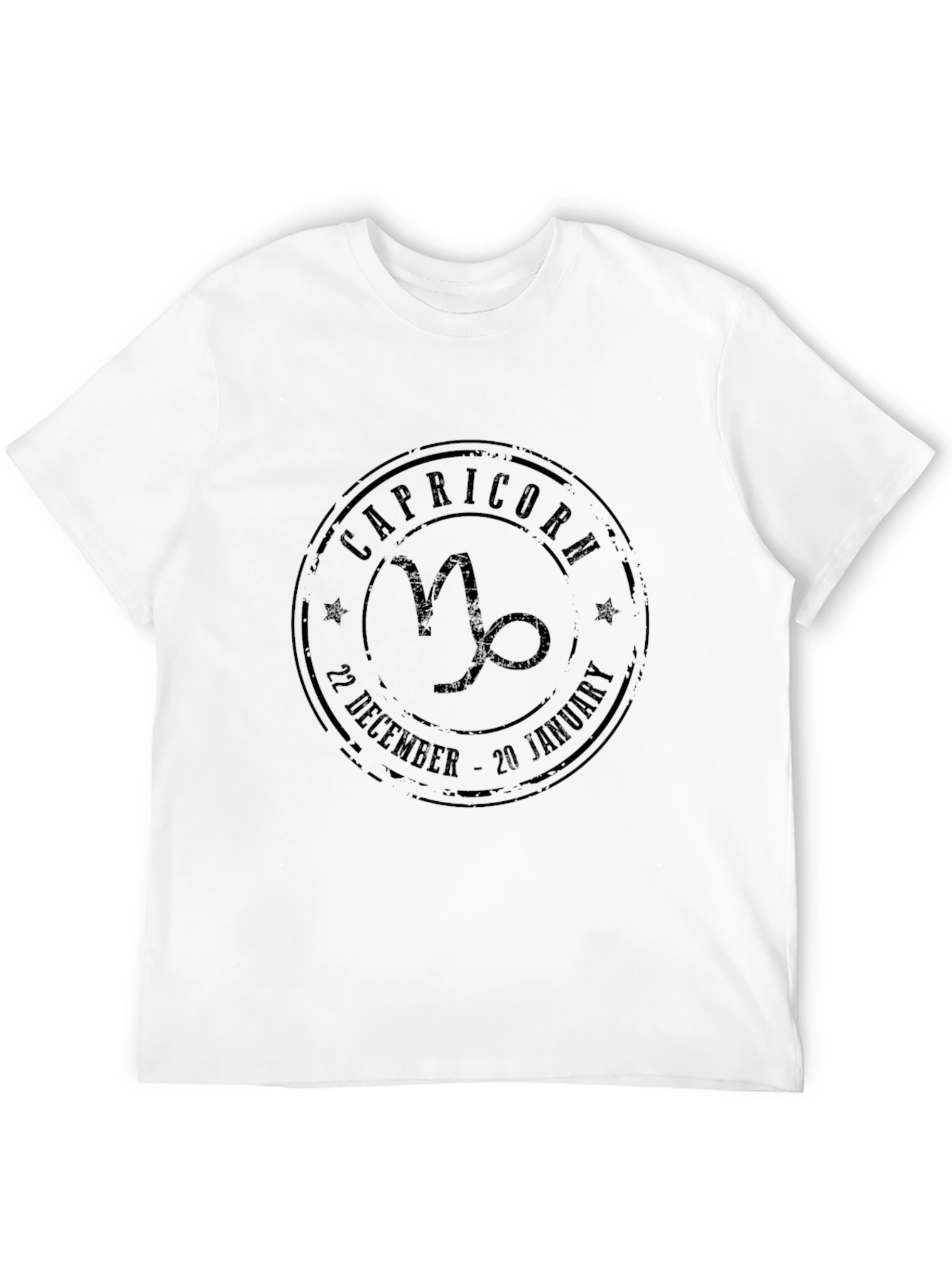 Capricorn Zodiac Sign Black Graphic T-Shirt