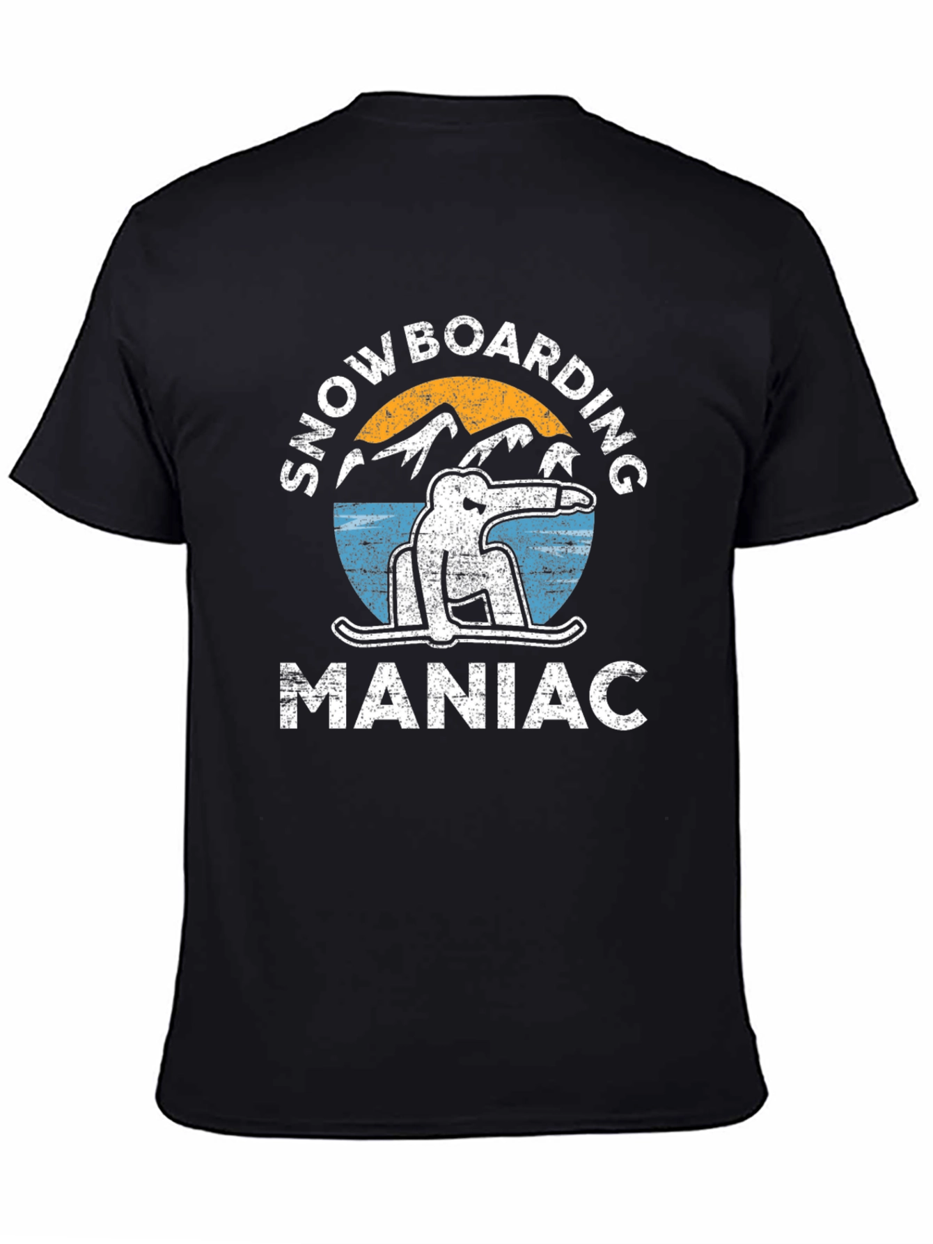 Snowboarding Maniac Graphic Tee - Black Cotton T-Shirt