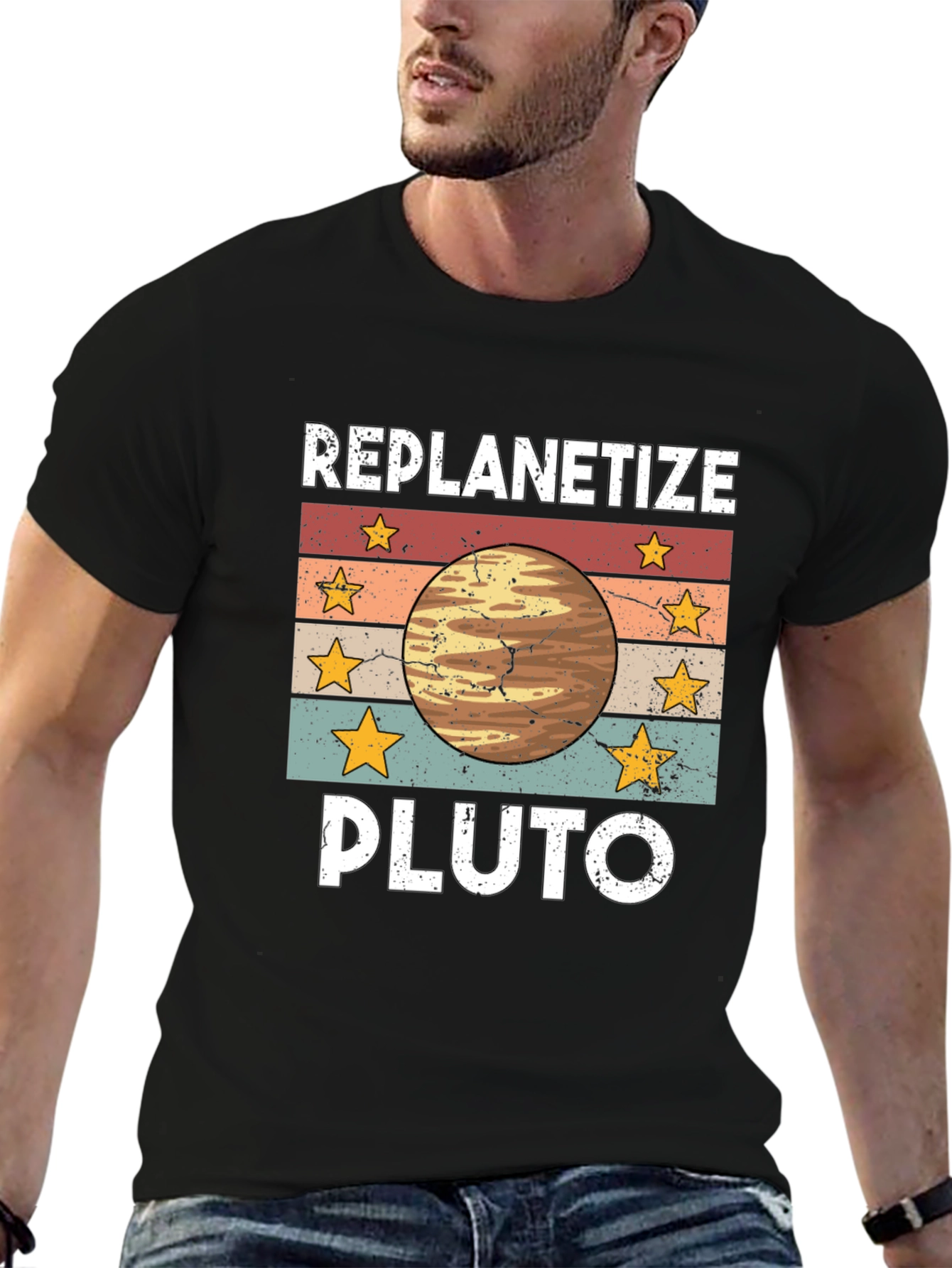 Replanetize Pluto Graphic Tee - Retro Style