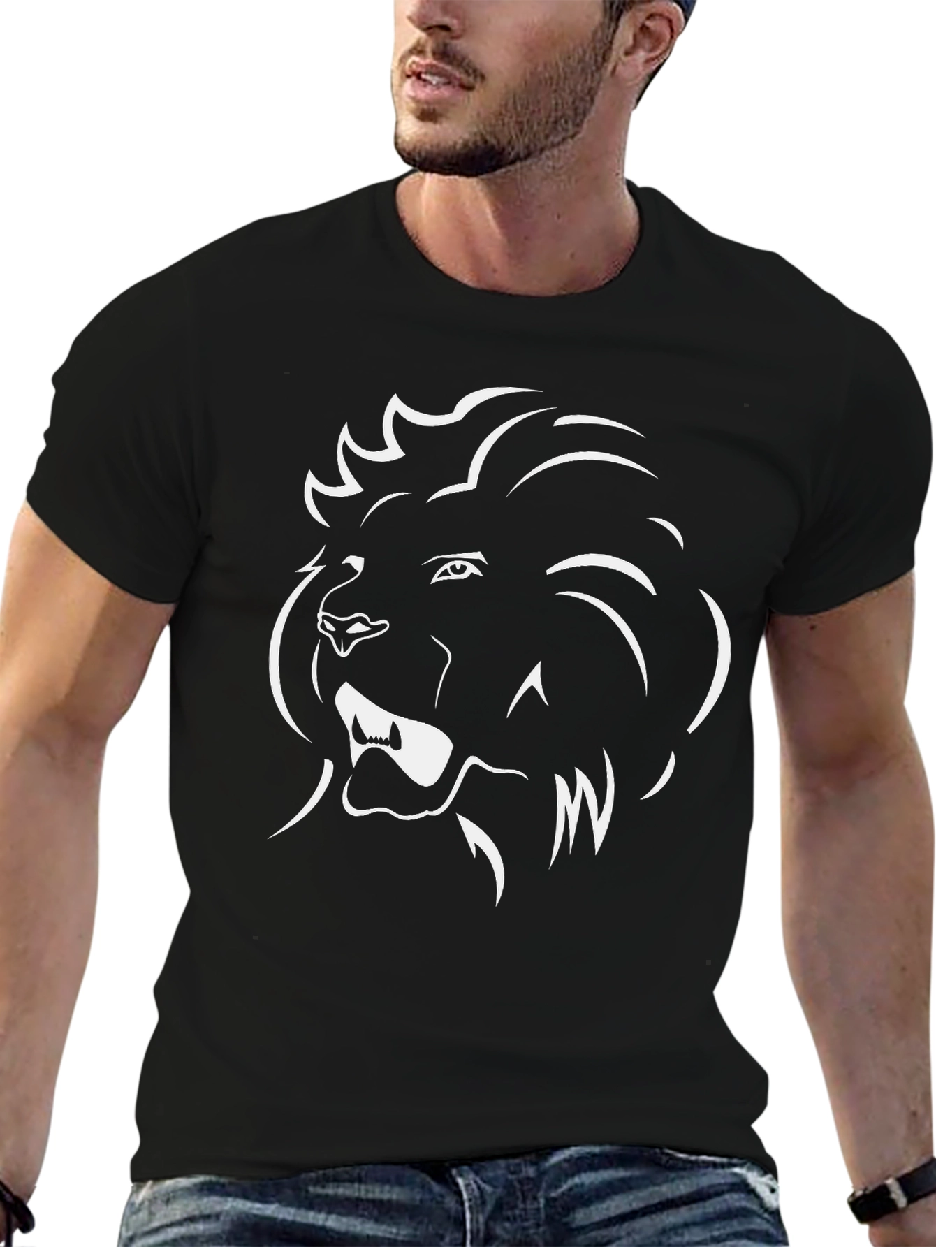 Lion Graphic Black T-Shirt