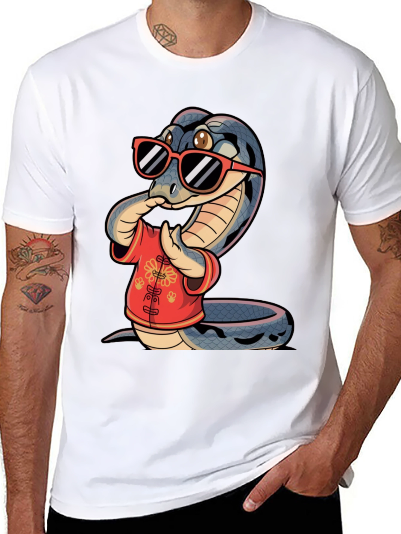Cool Snake in Sunglasses Graphic Tee