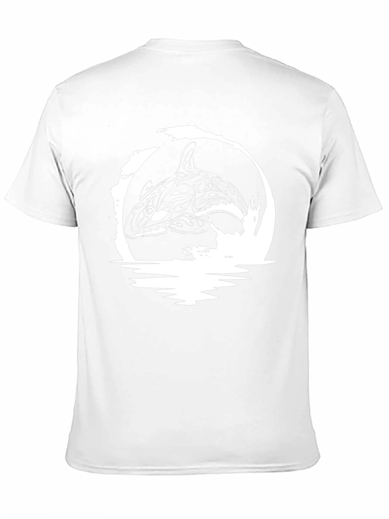 Orca Whale Tribal Design Black T-Shirt